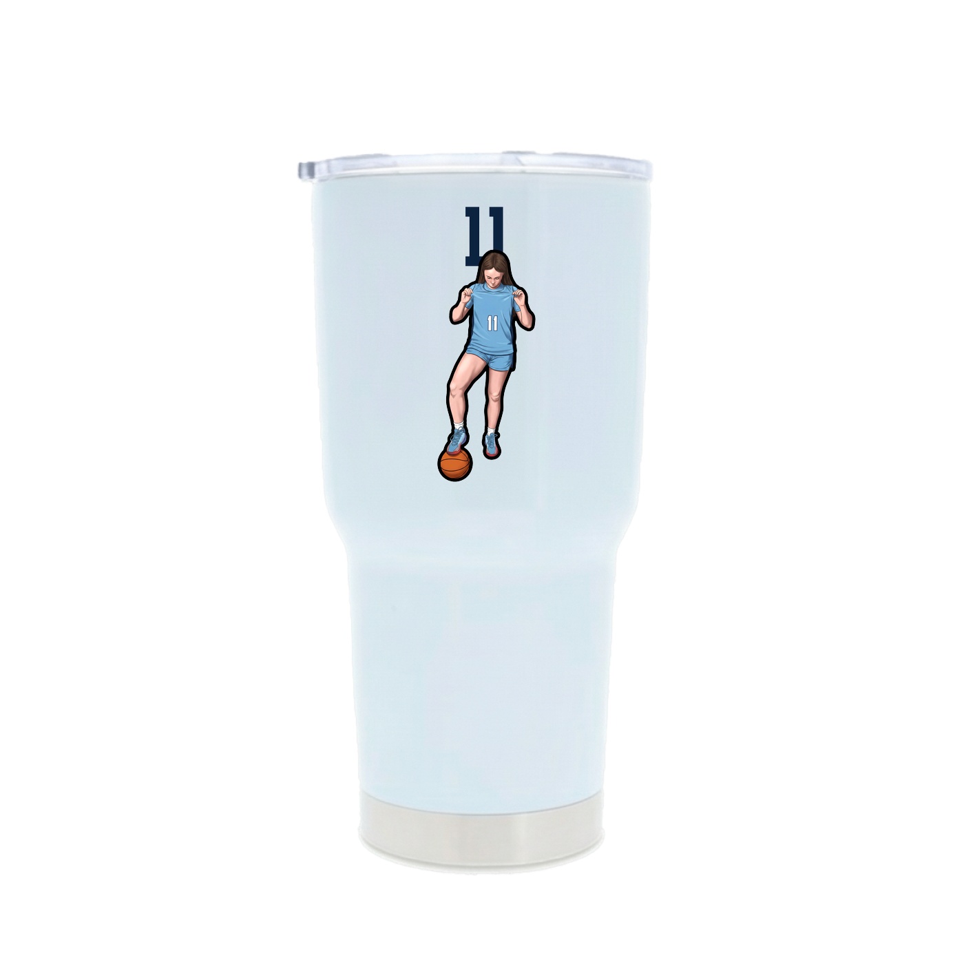 30oz Stainless Steel Tumbler — Number Top in White