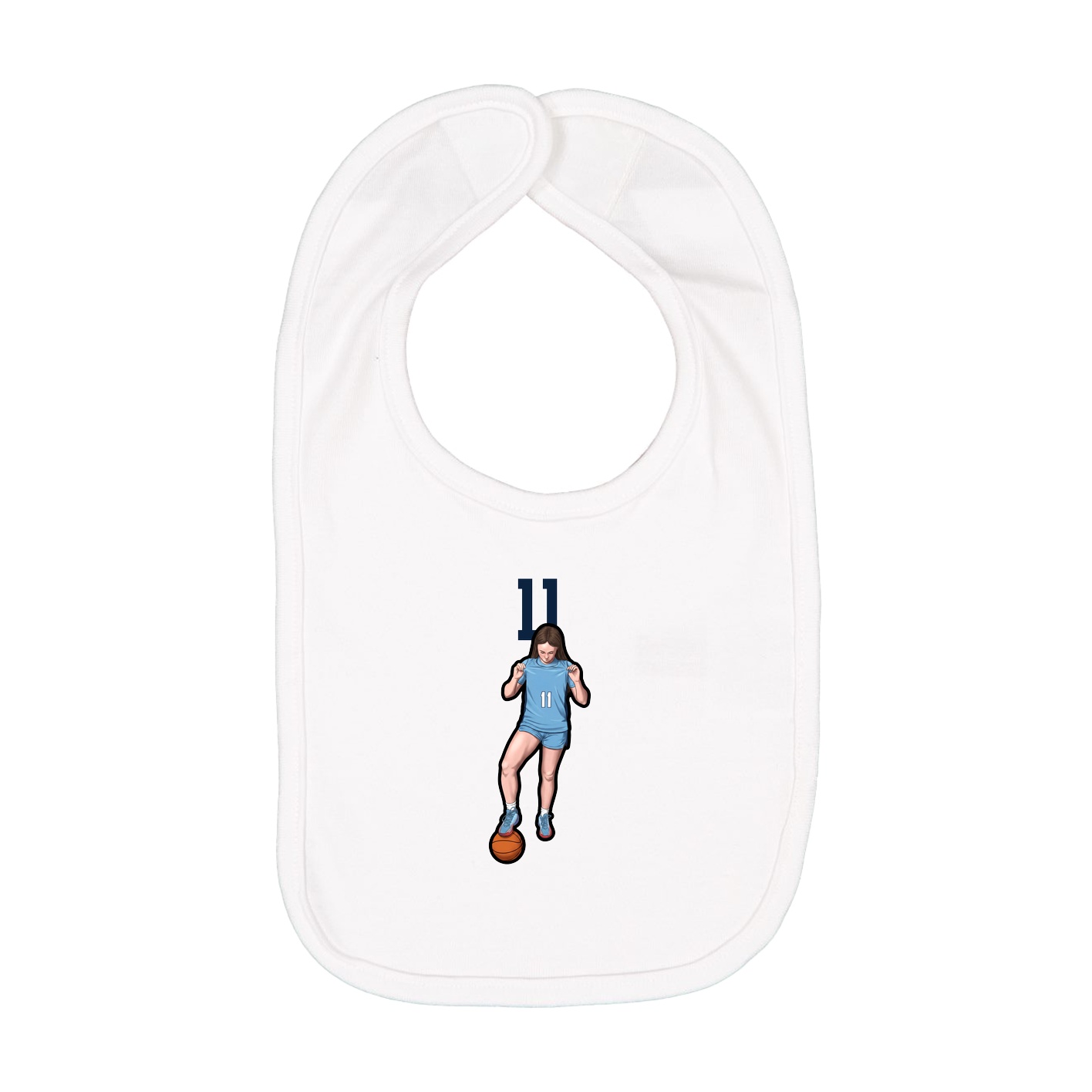 Infant Bib — Number Top in White
