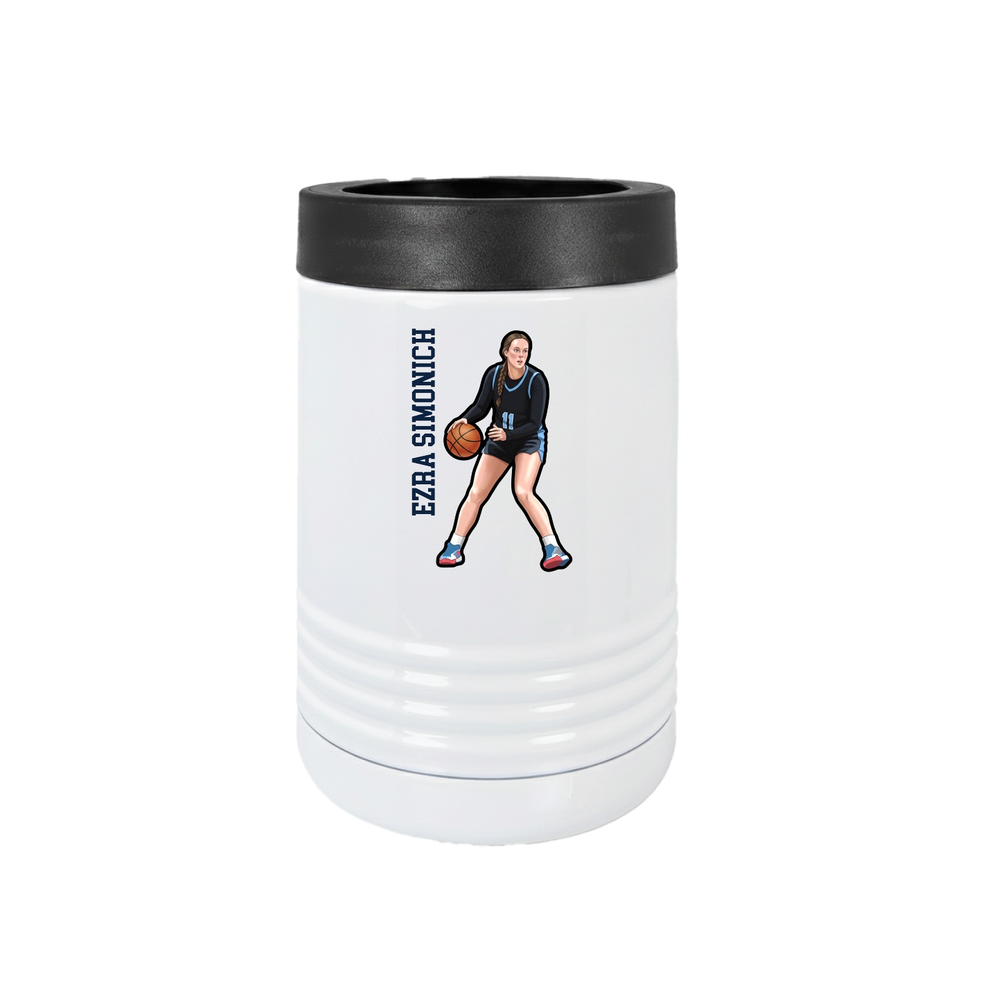 Beverage Holder — Name Vertical in White
