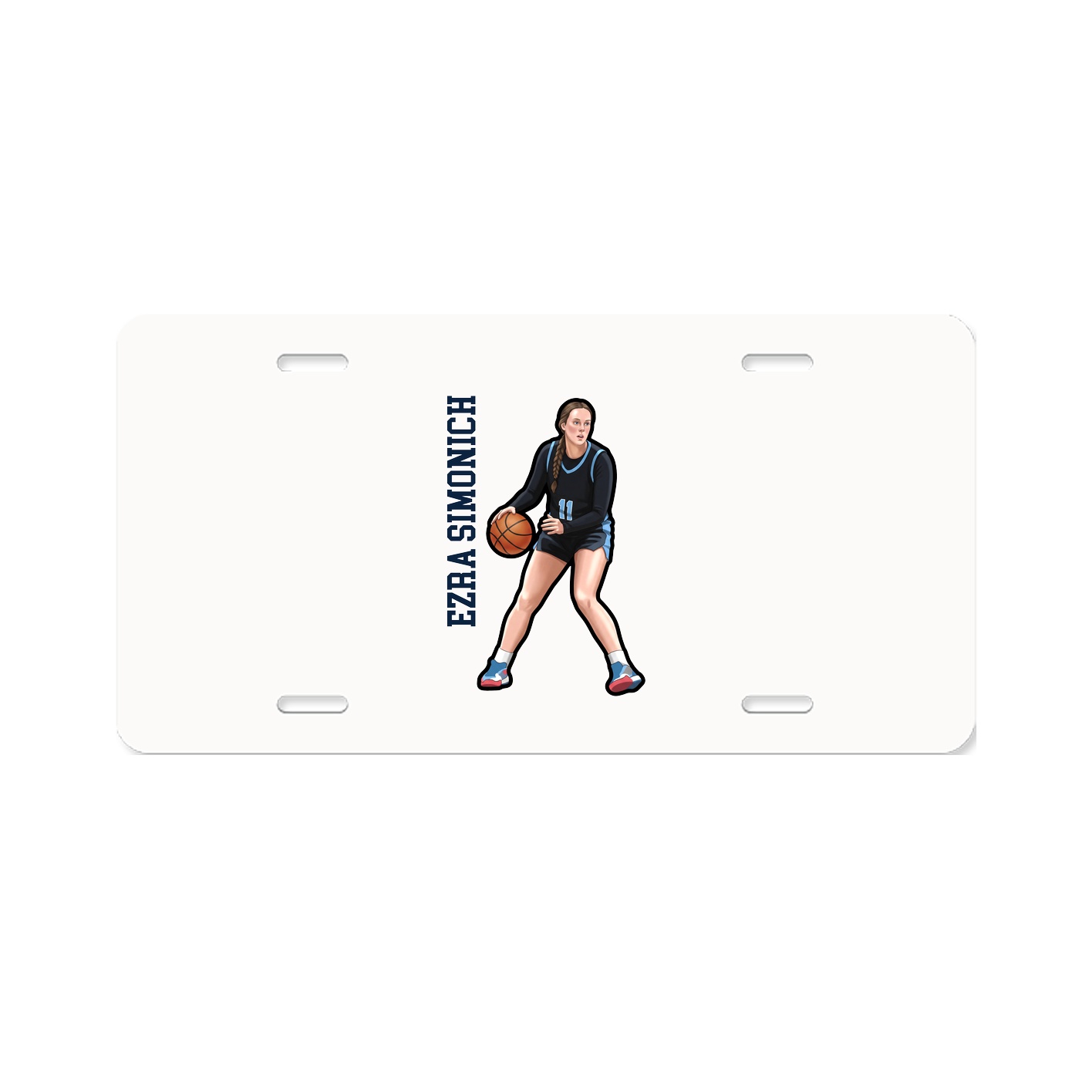 License Plate — Name Vertical in Classic