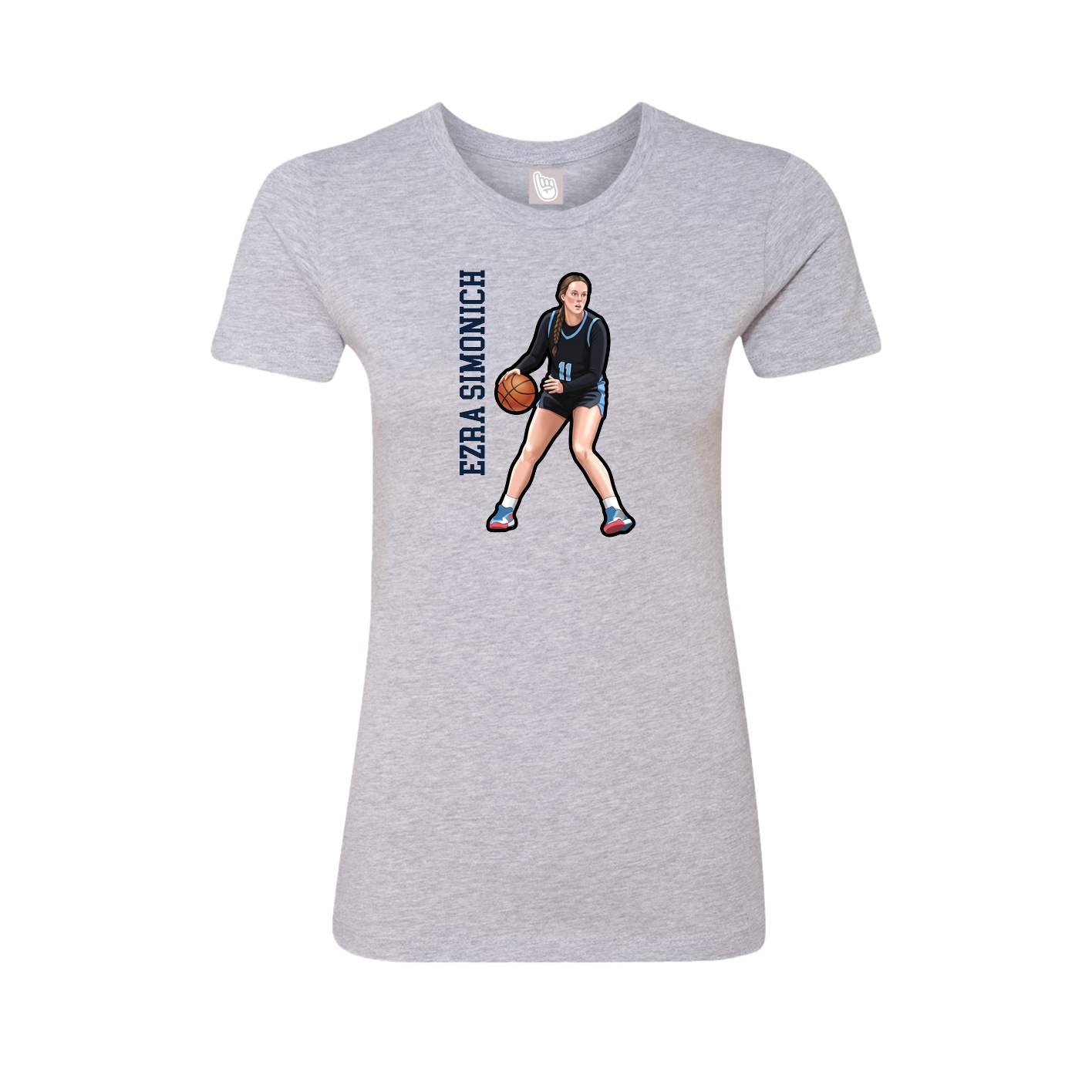 Womens Tee — Name Vertical in Grey