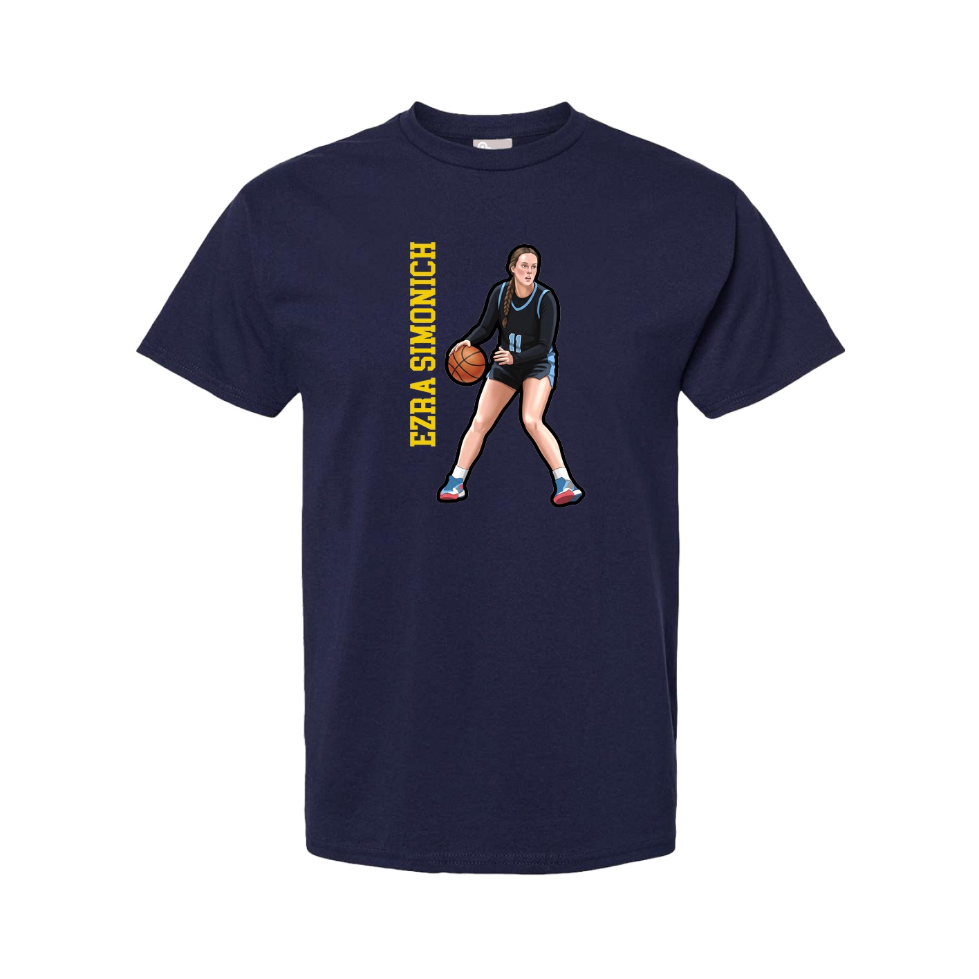 Youth Tee — Name Vertical in Navy