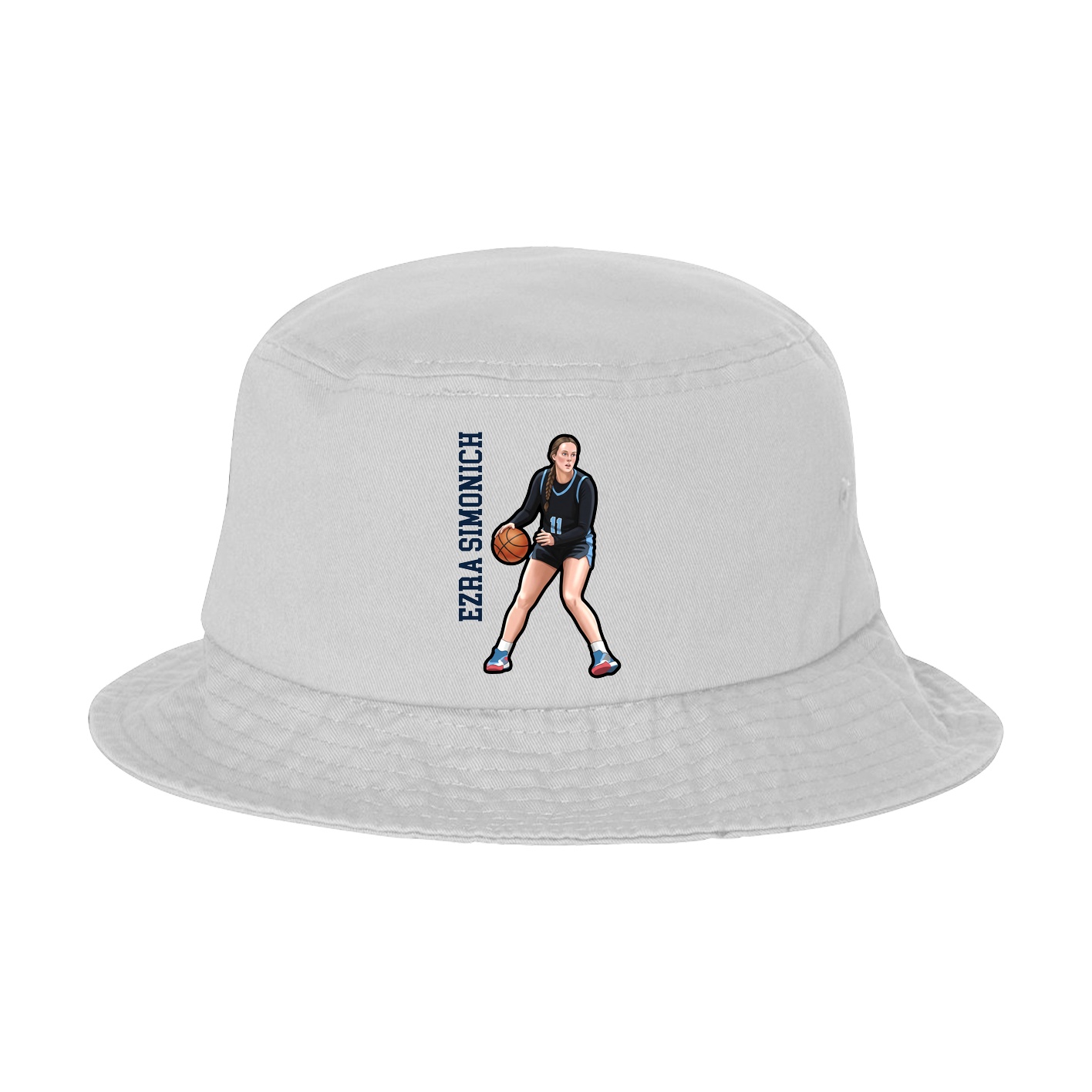 Bucket Cap — Name Vertical in White