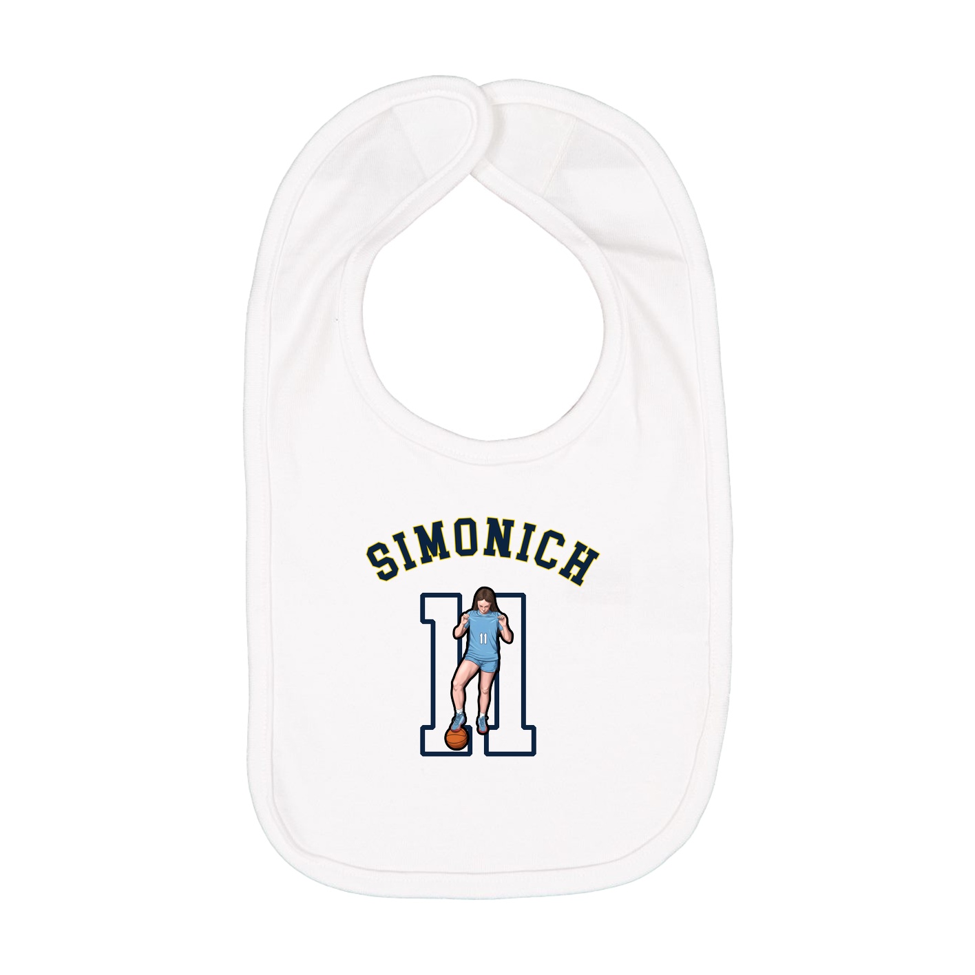 Infant Bib — Shirsey Arch in White