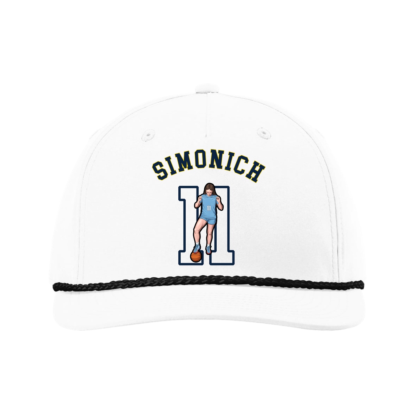 Five-Panel Classic Rope Cap — Shirsey Arch in White