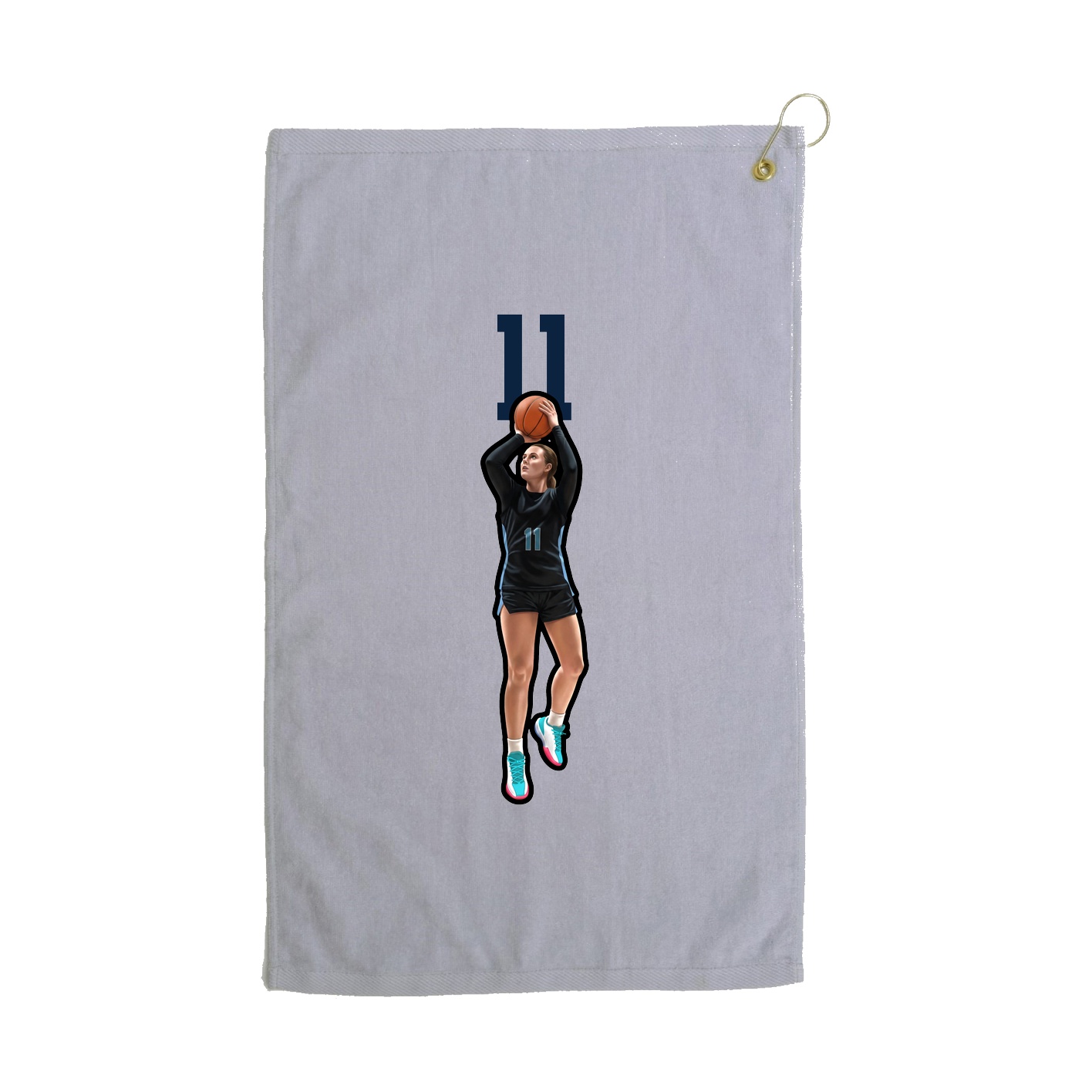 Golf Towel — Number Top in Grey