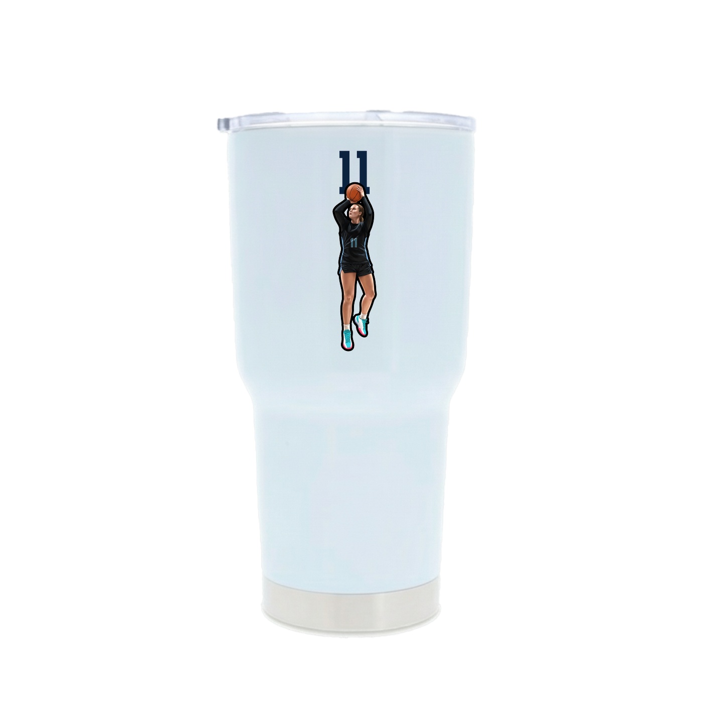 30oz Stainless Steel Tumbler — Number Top in White
