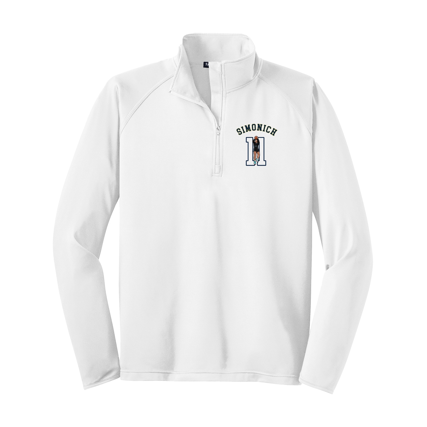 Q-Zip Pullover — Shirsey Arch in White