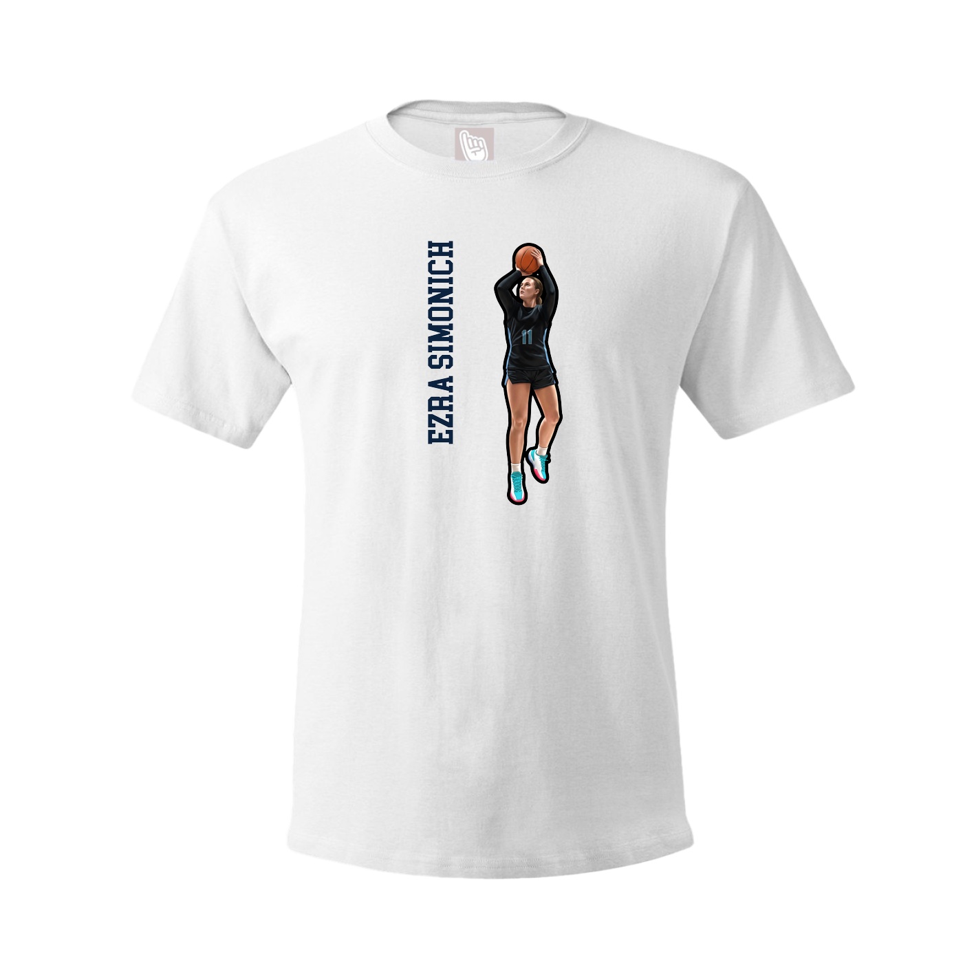 Tee — Name Vertical in White