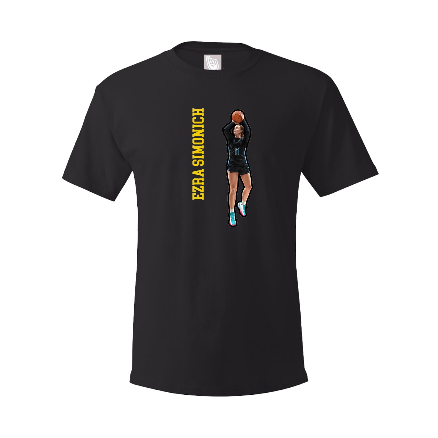 Youth Tee — Name Vertical in Black