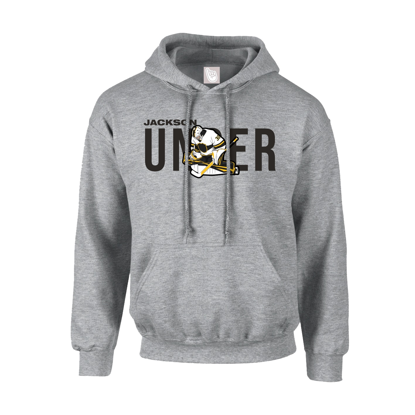 Youth Hoodie — Player Name in Grey