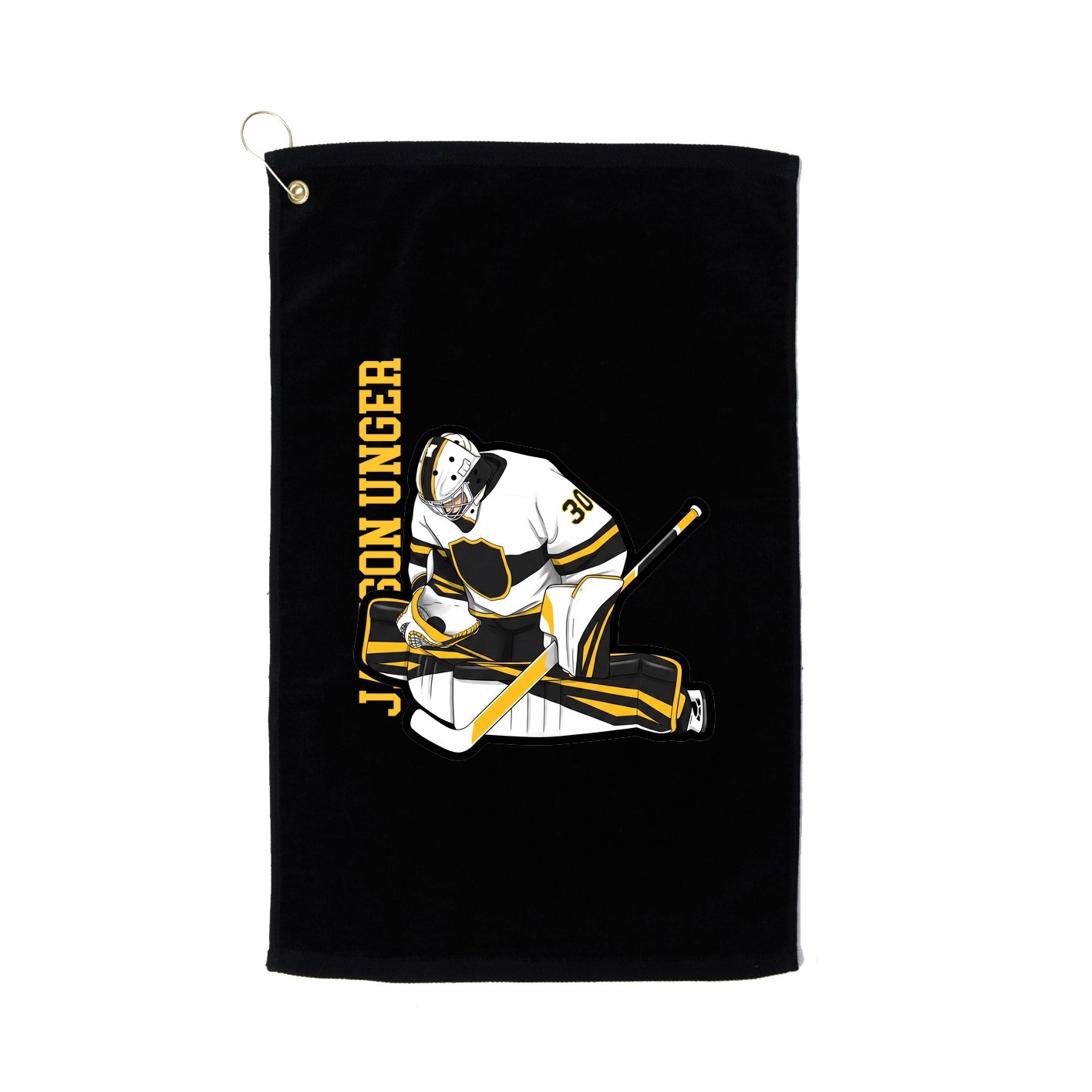 Golf Towel — Name Vertical in Black