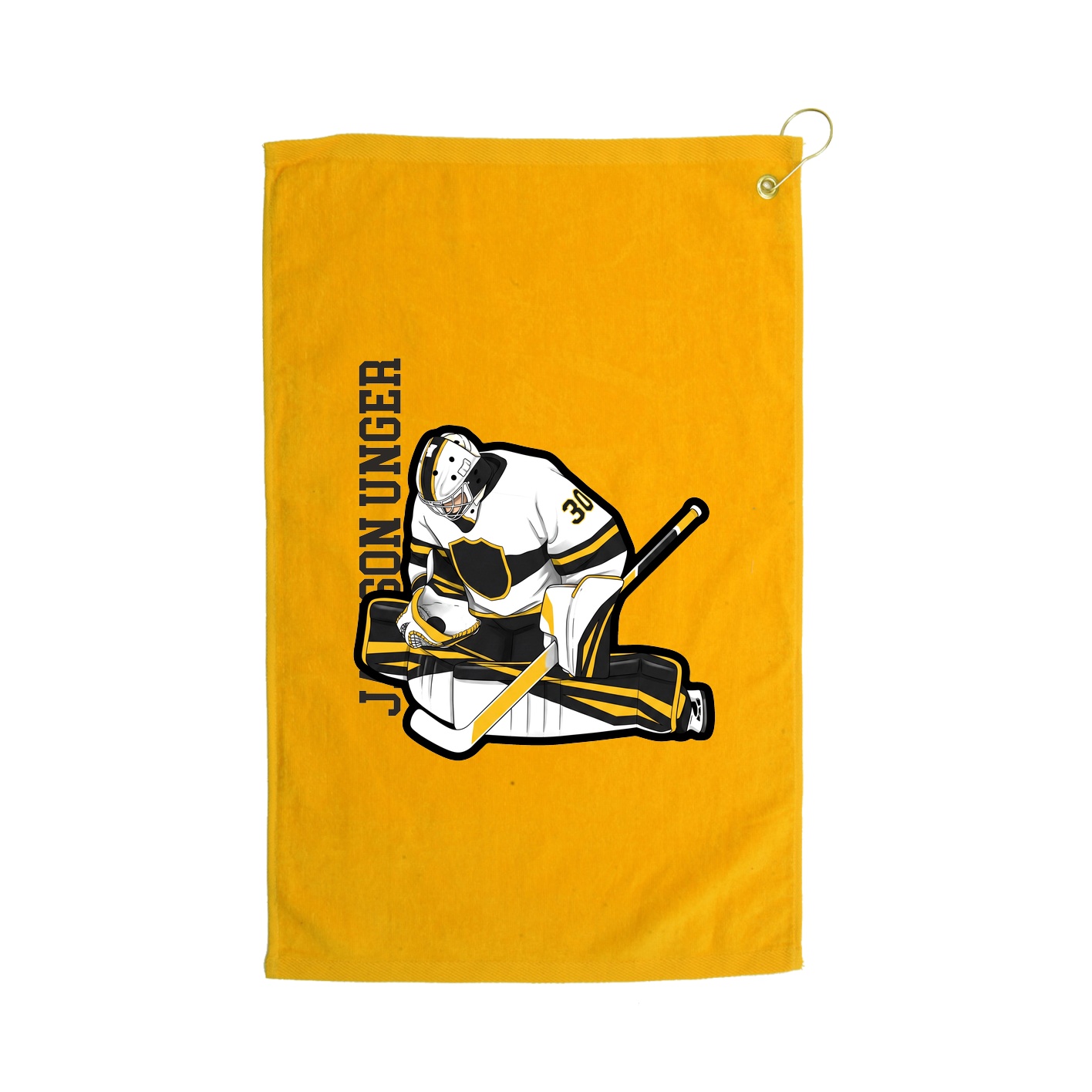 Golf Towel — Name Vertical in Gold