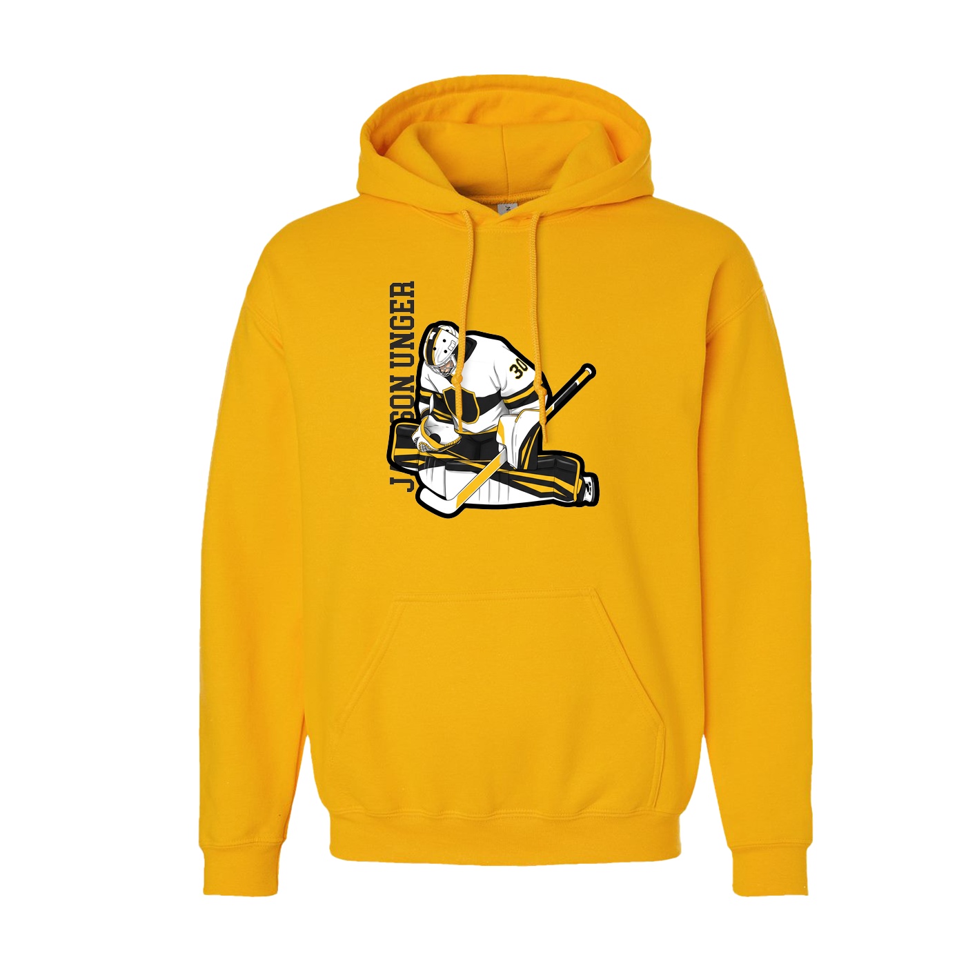 Youth Hoodie — Name Vertical in Gold