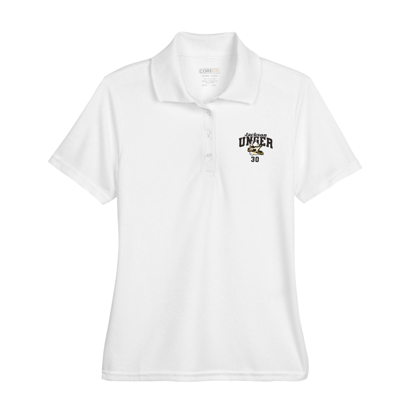 Womens Performance Polo — Signature Arch in White