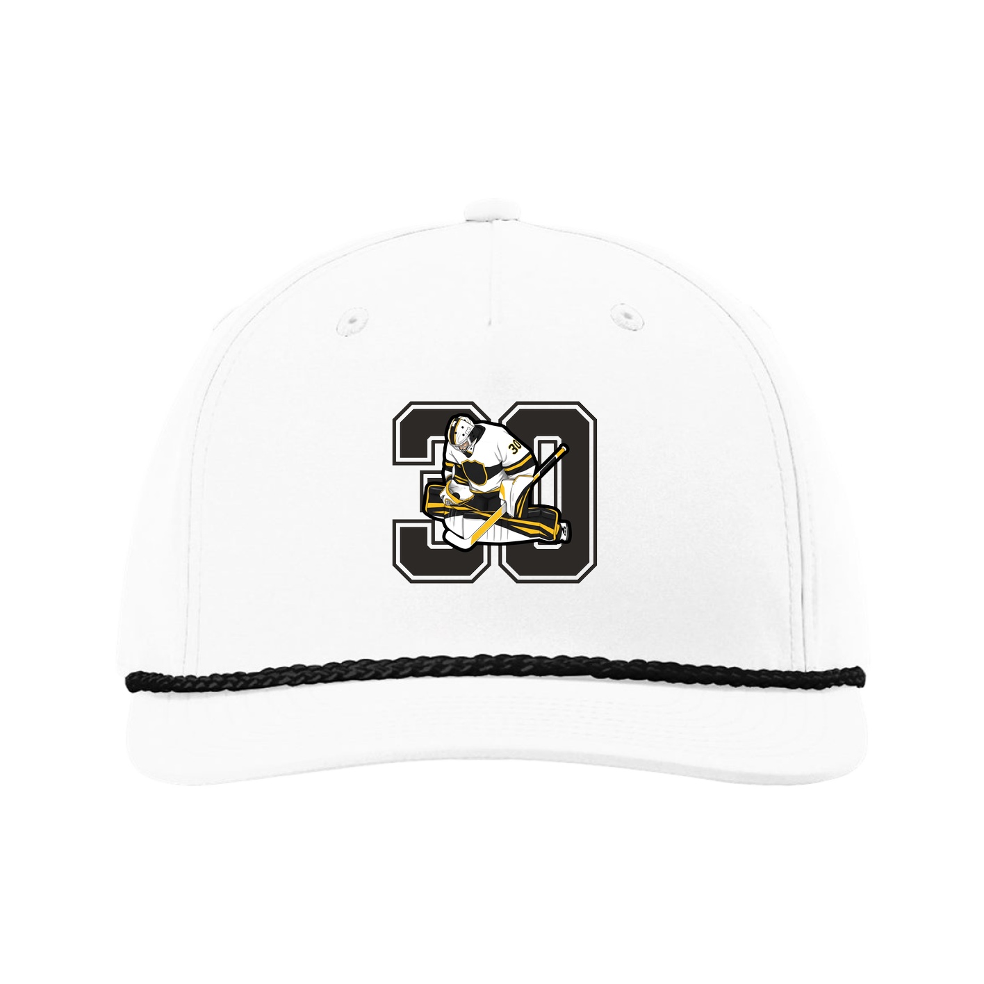 Five-Panel Classic Rope Cap — Number in White