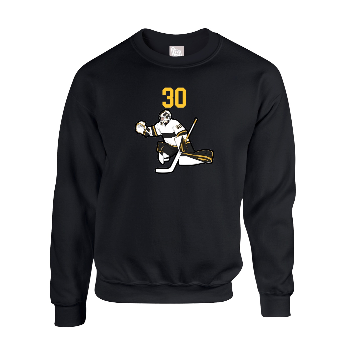Fleece Crew — Number Top in Black