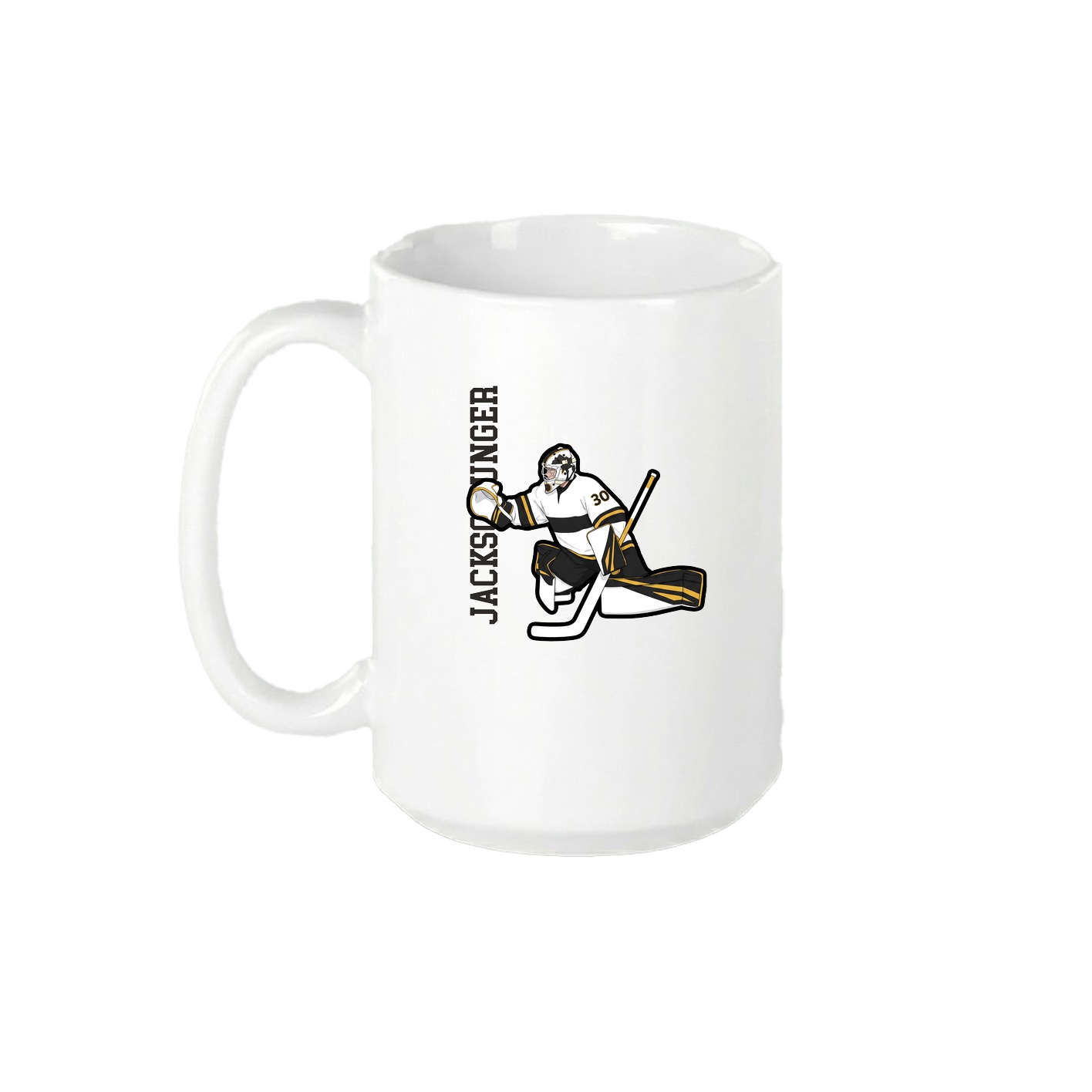 15oz Coffee Mug — Name Vertical in White
