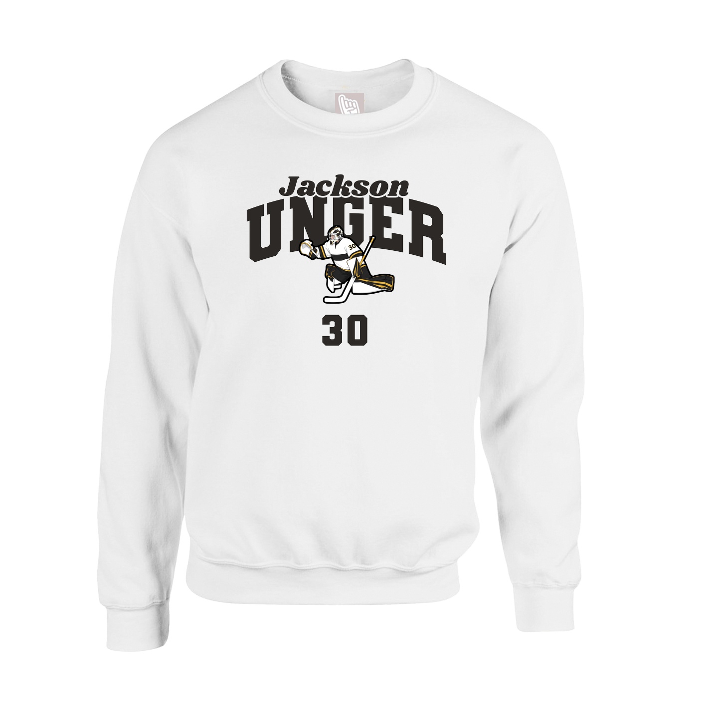 Fleece Crew — Signature Arch in White