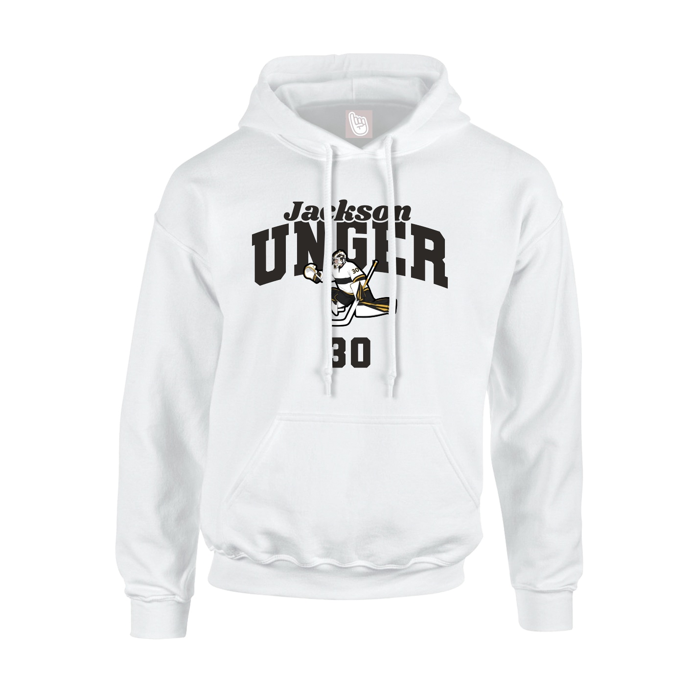 Youth Hoodie — Signature Arch in White