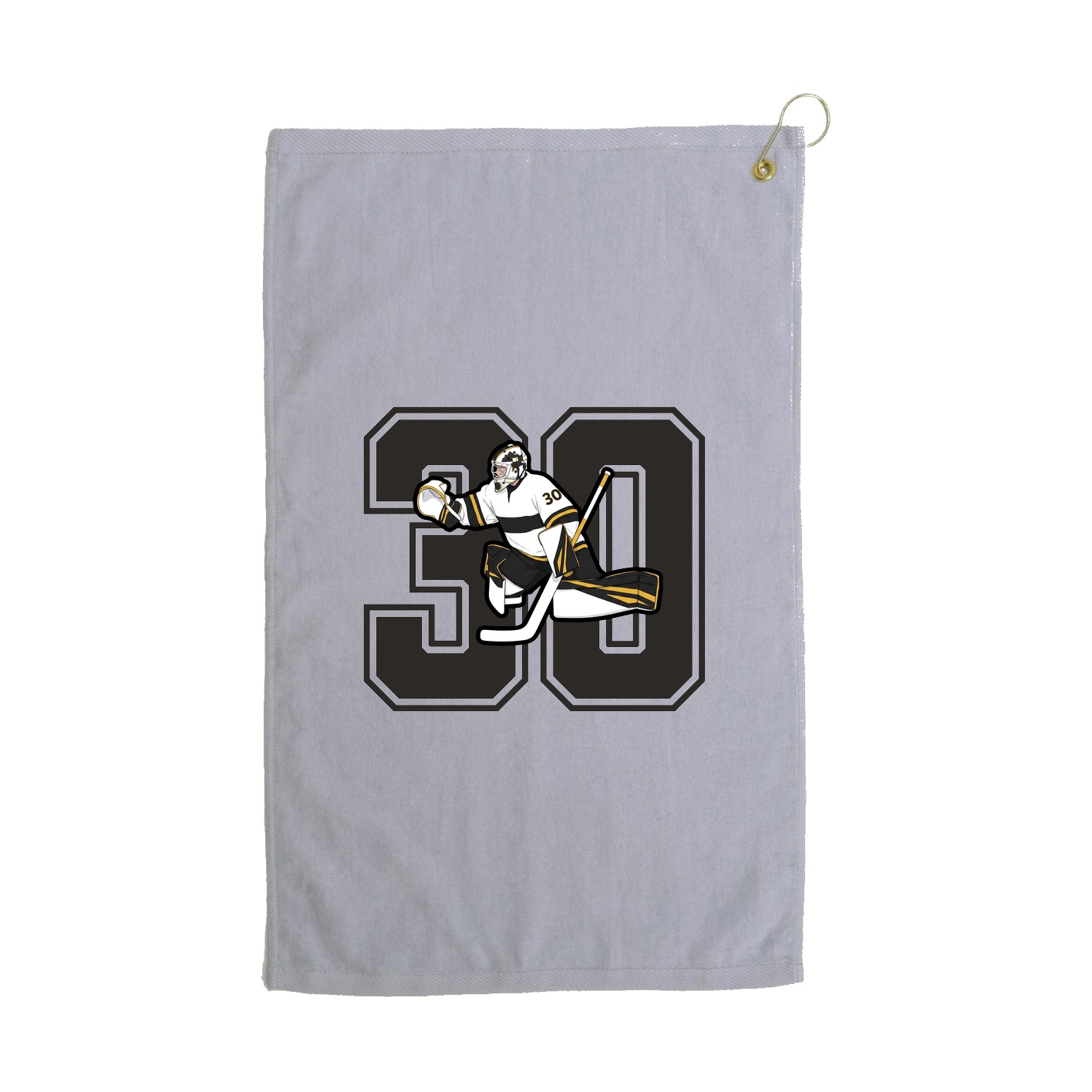 Golf Towel — Number in Grey
