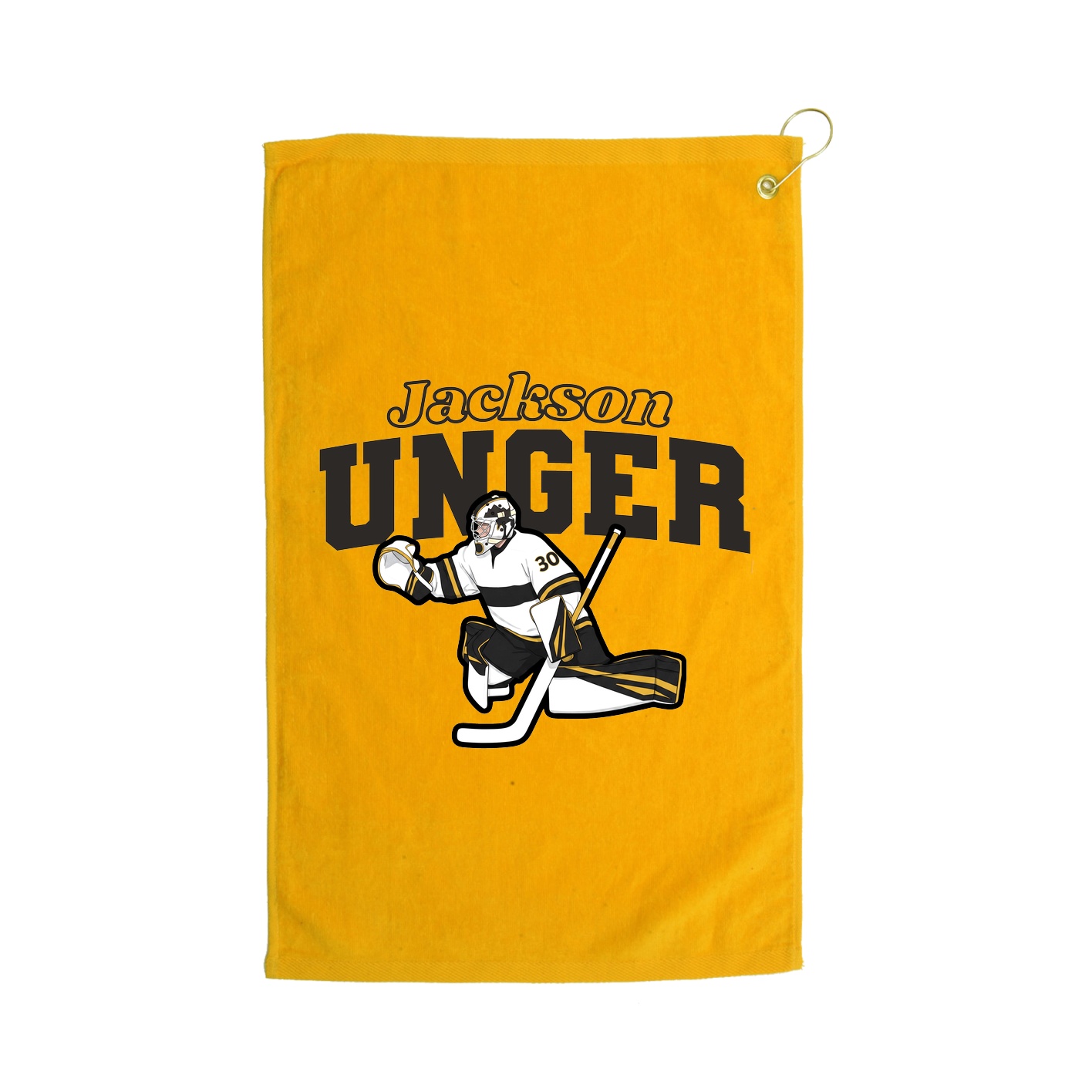 Golf Towel — Name Arch in Gold