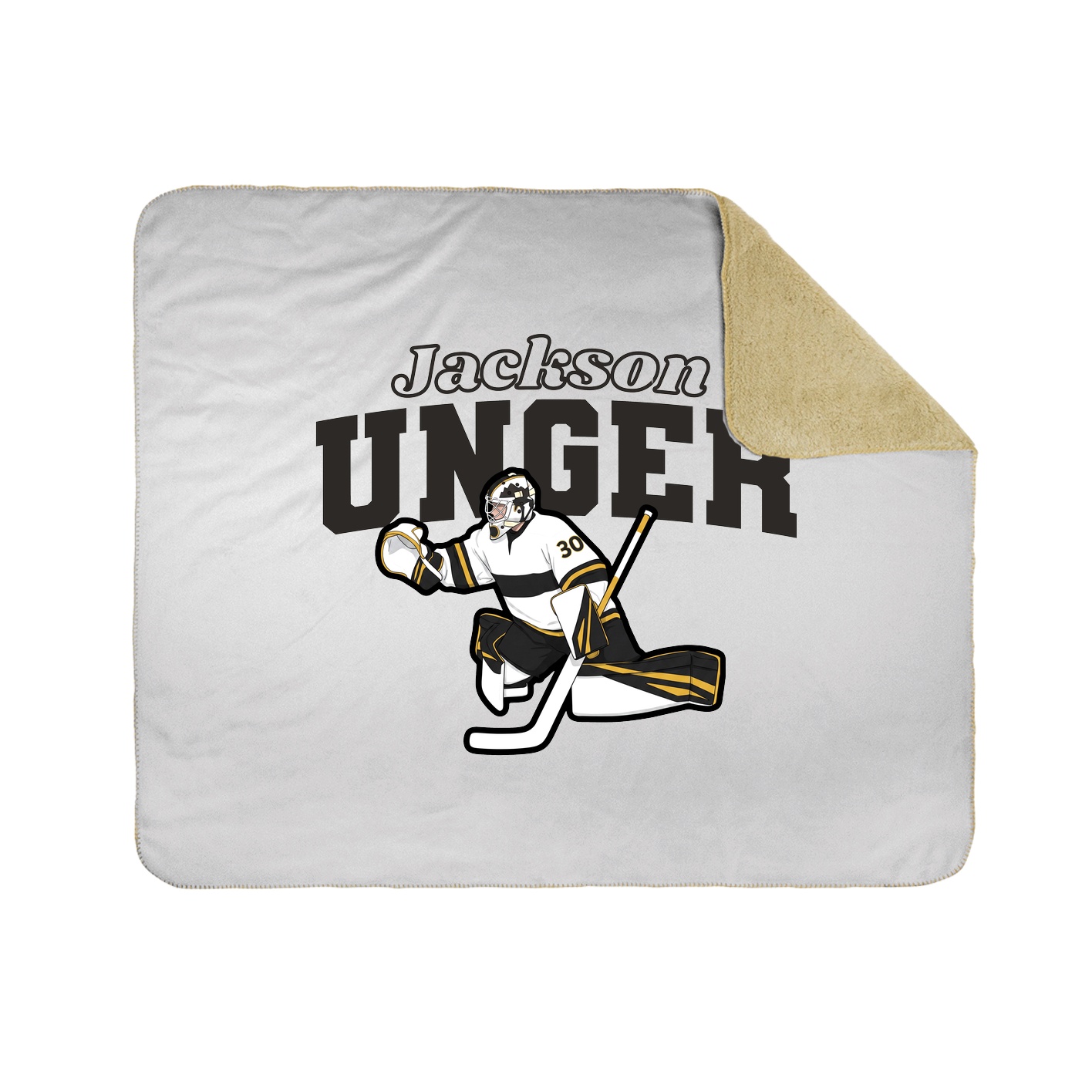 Throw Blanket — Name Arch in White