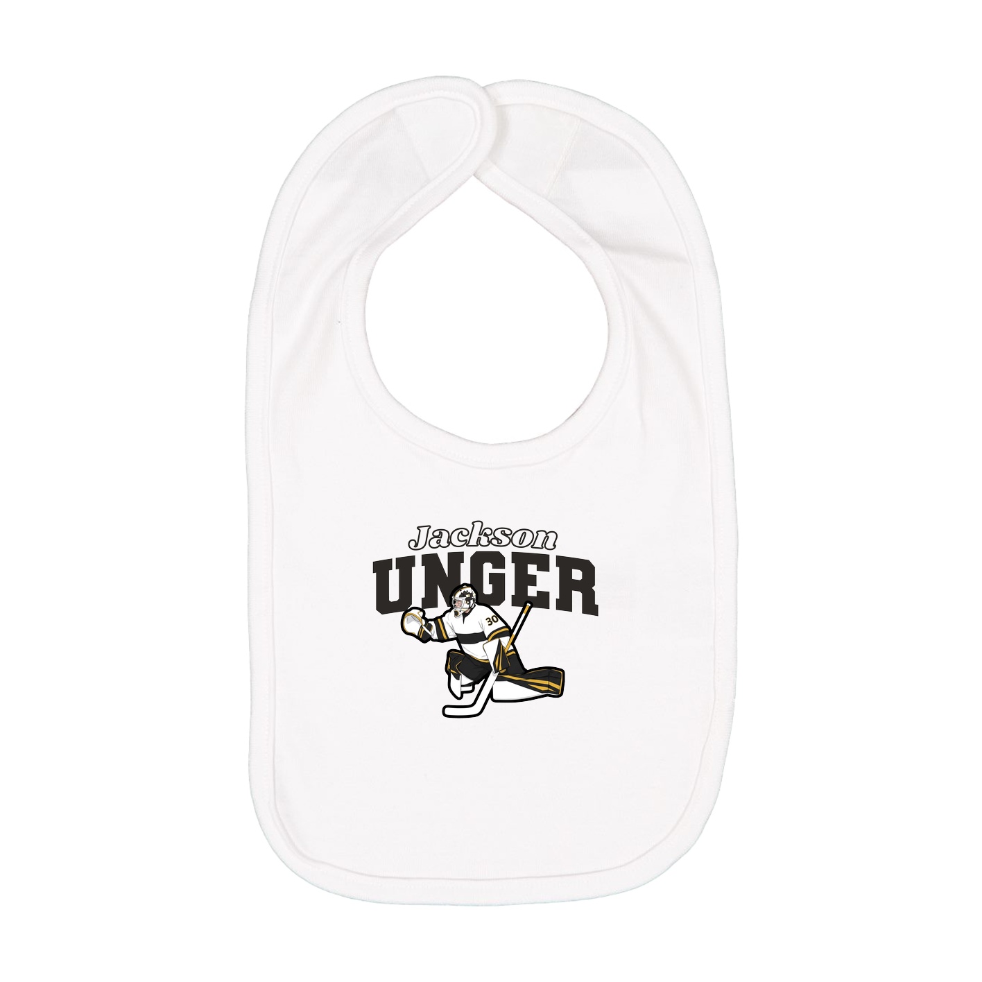 Infant Bib — Name Arch in White