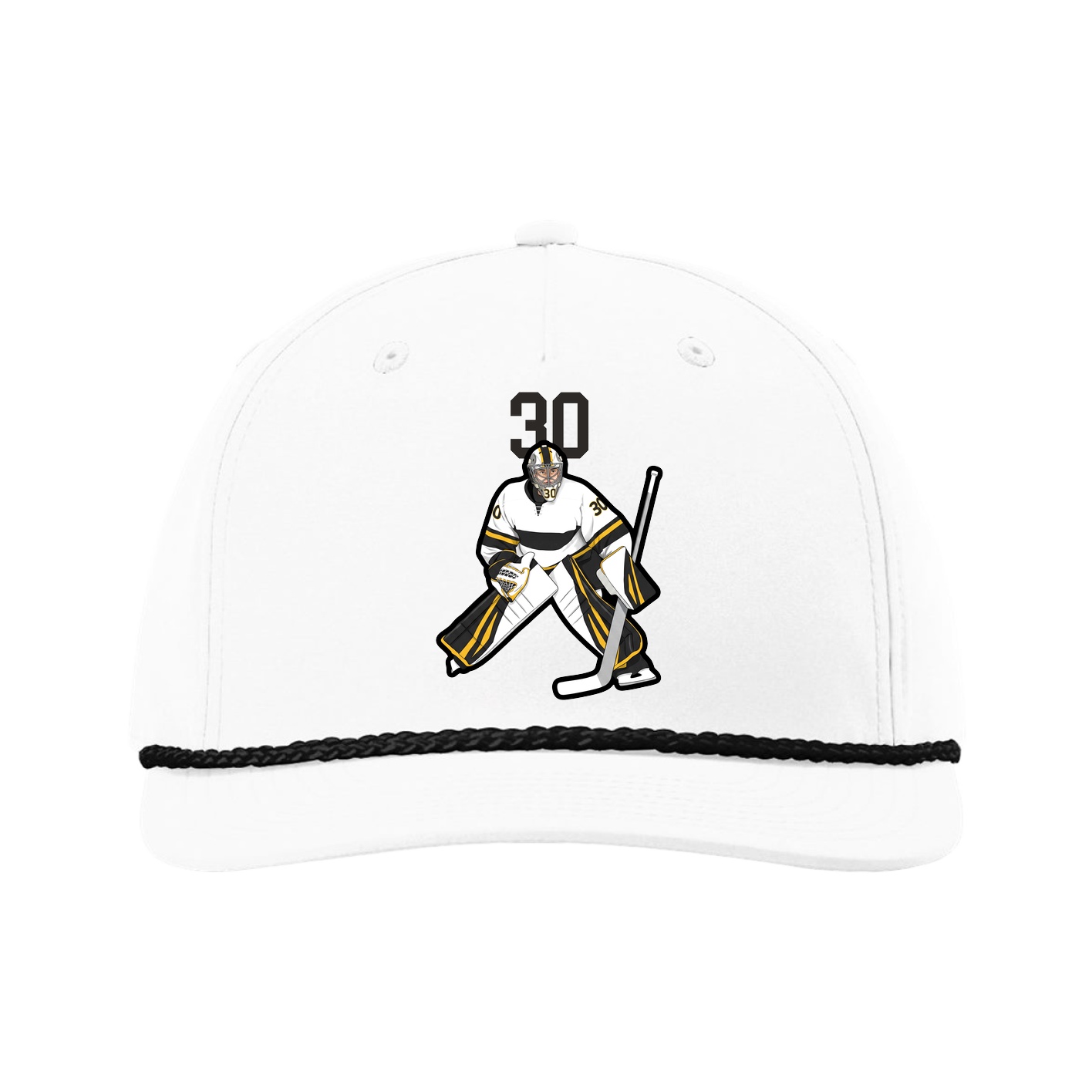 Five-Panel Classic Rope Cap — Number Top in White