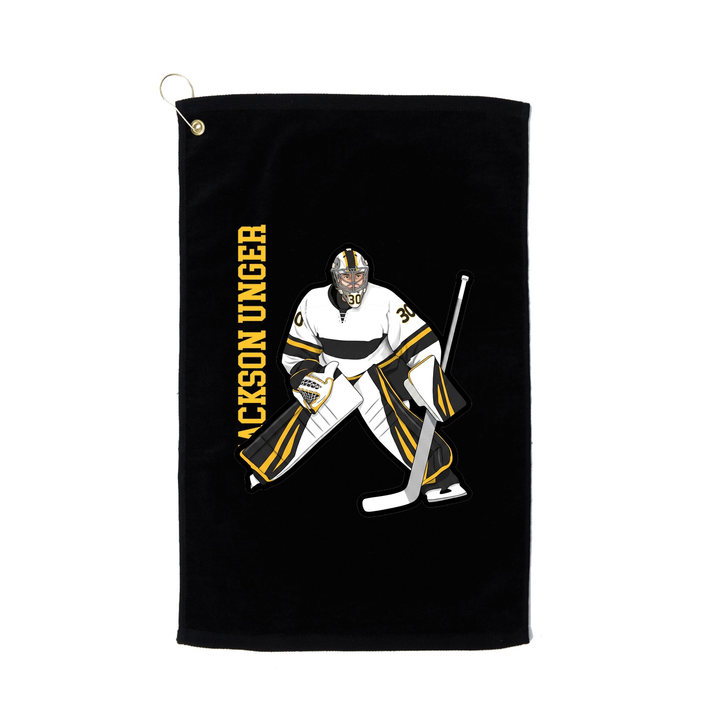 Golf Towel — Name Vertical in Black