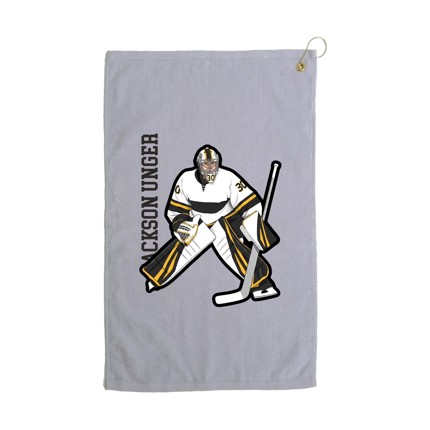 Golf Towel — Name Vertical in Grey