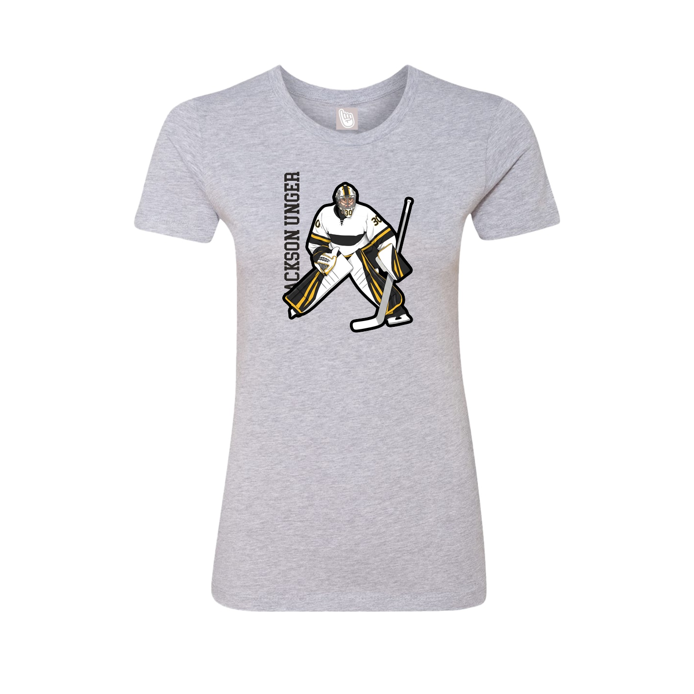 Fitted Women's Tee — Name Vertical in Grey