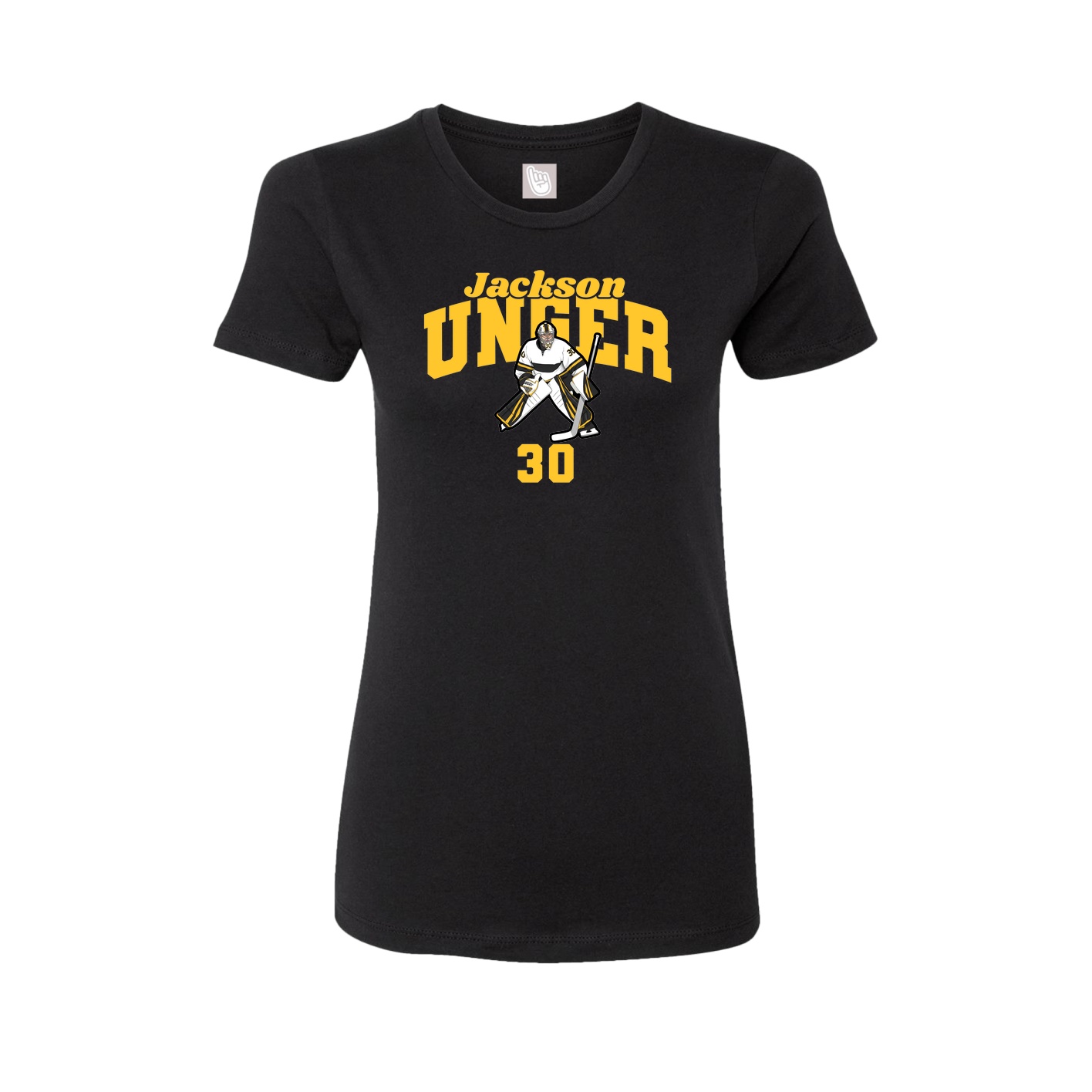 Fitted Women's Tee — Signature Arch in Black