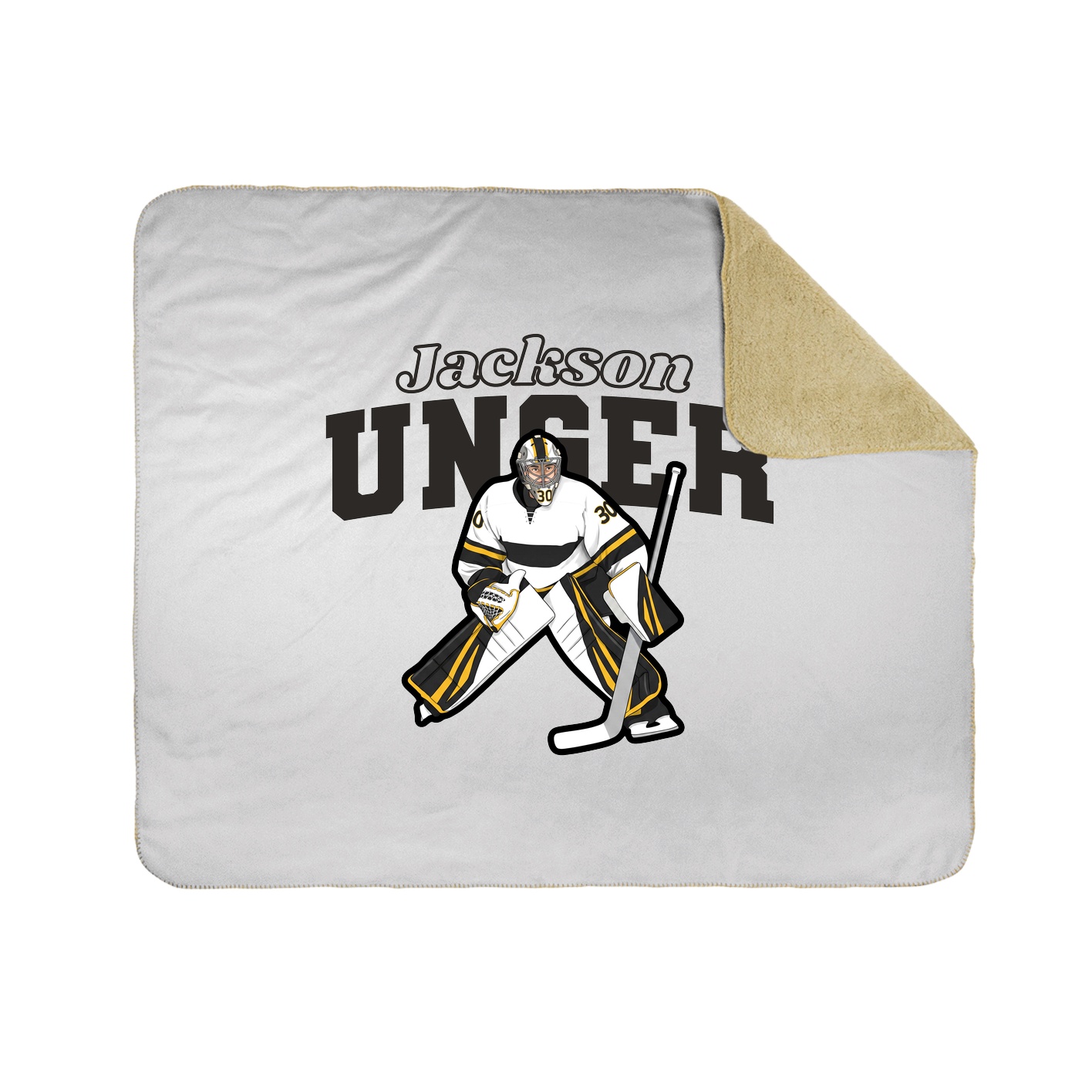 Throw Blanket — Name Arch in White