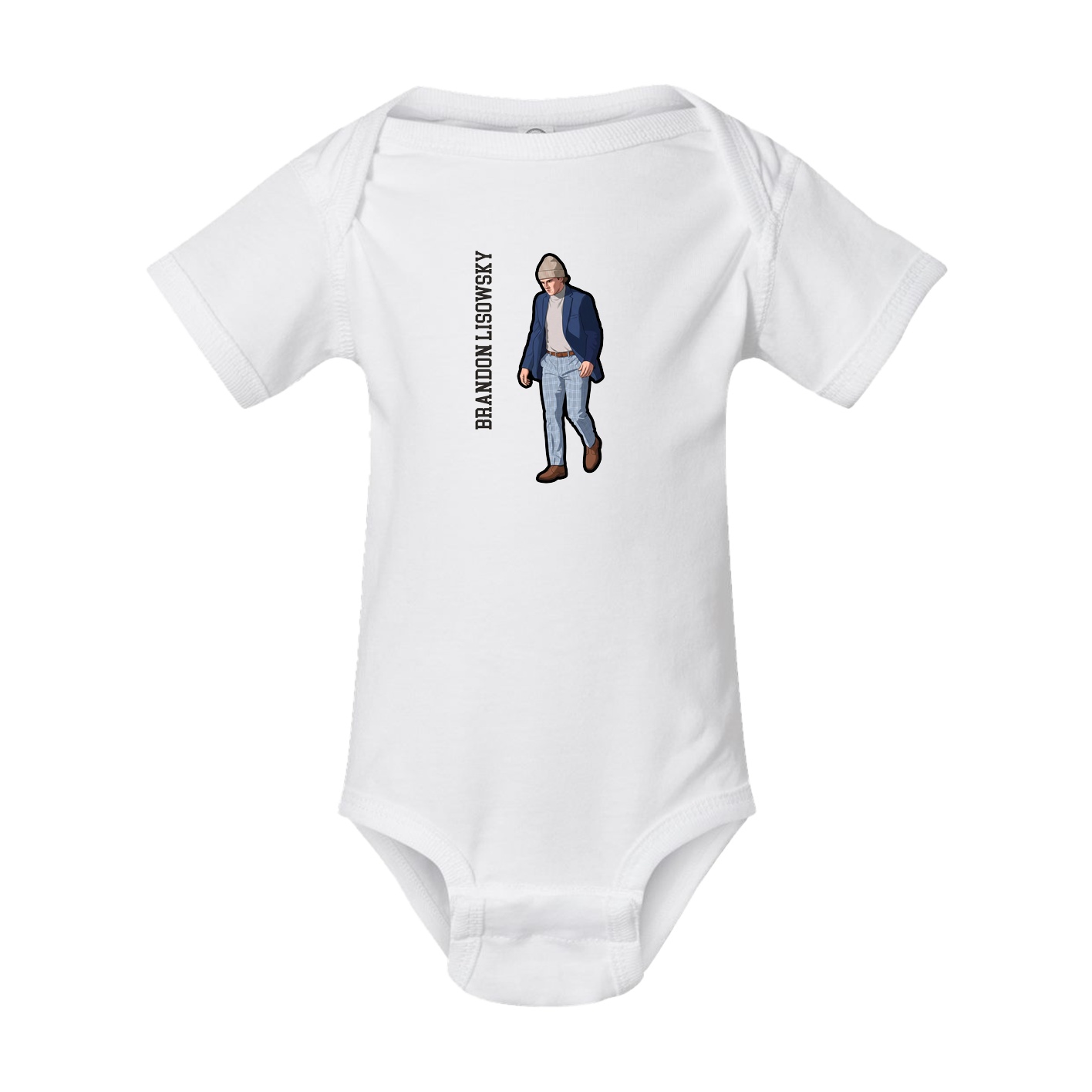 Baby Onesie — Name Vertical in White