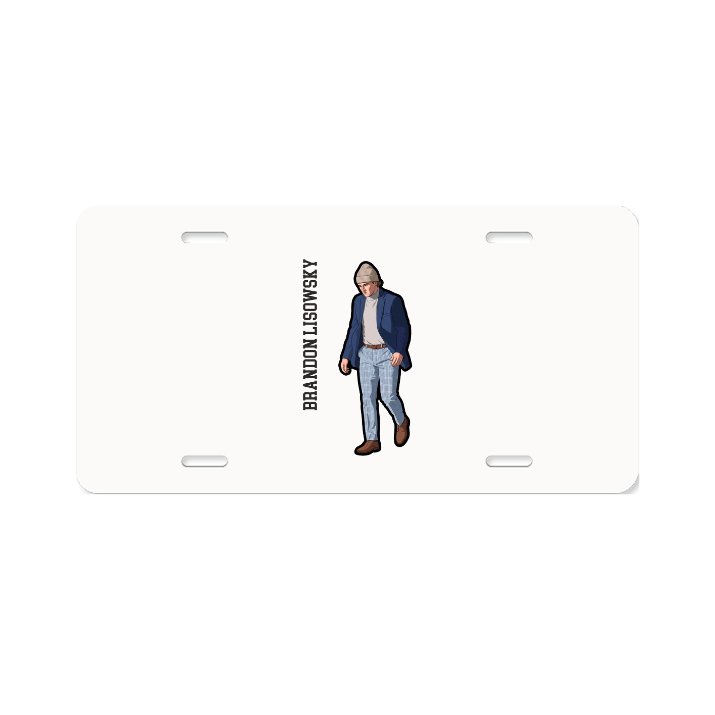 License Plate — Name Vertical in Classic