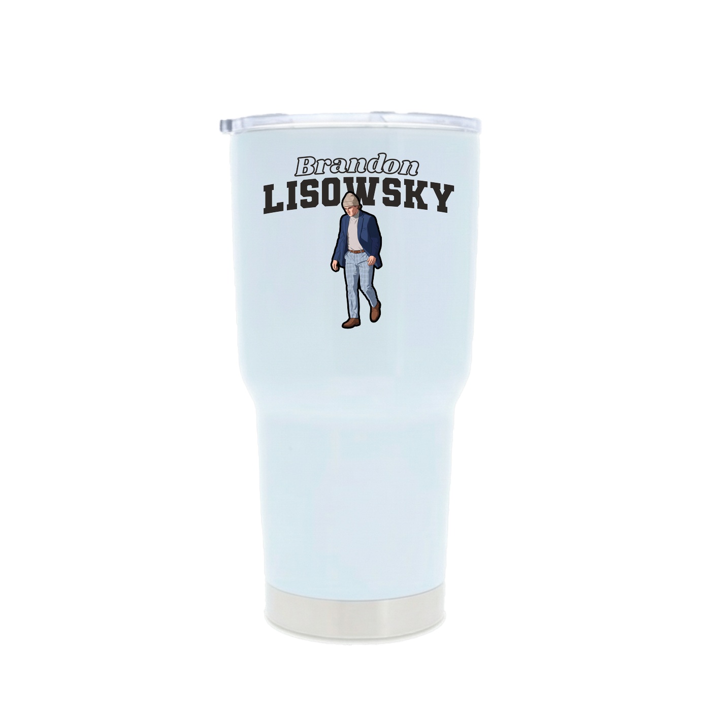 30oz Stainless Steel Tumbler — Name Arch in White