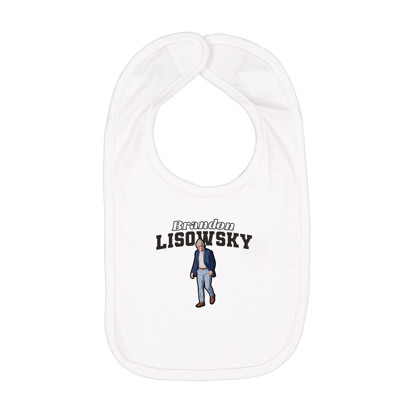 Infant Bib — Name Arch in White