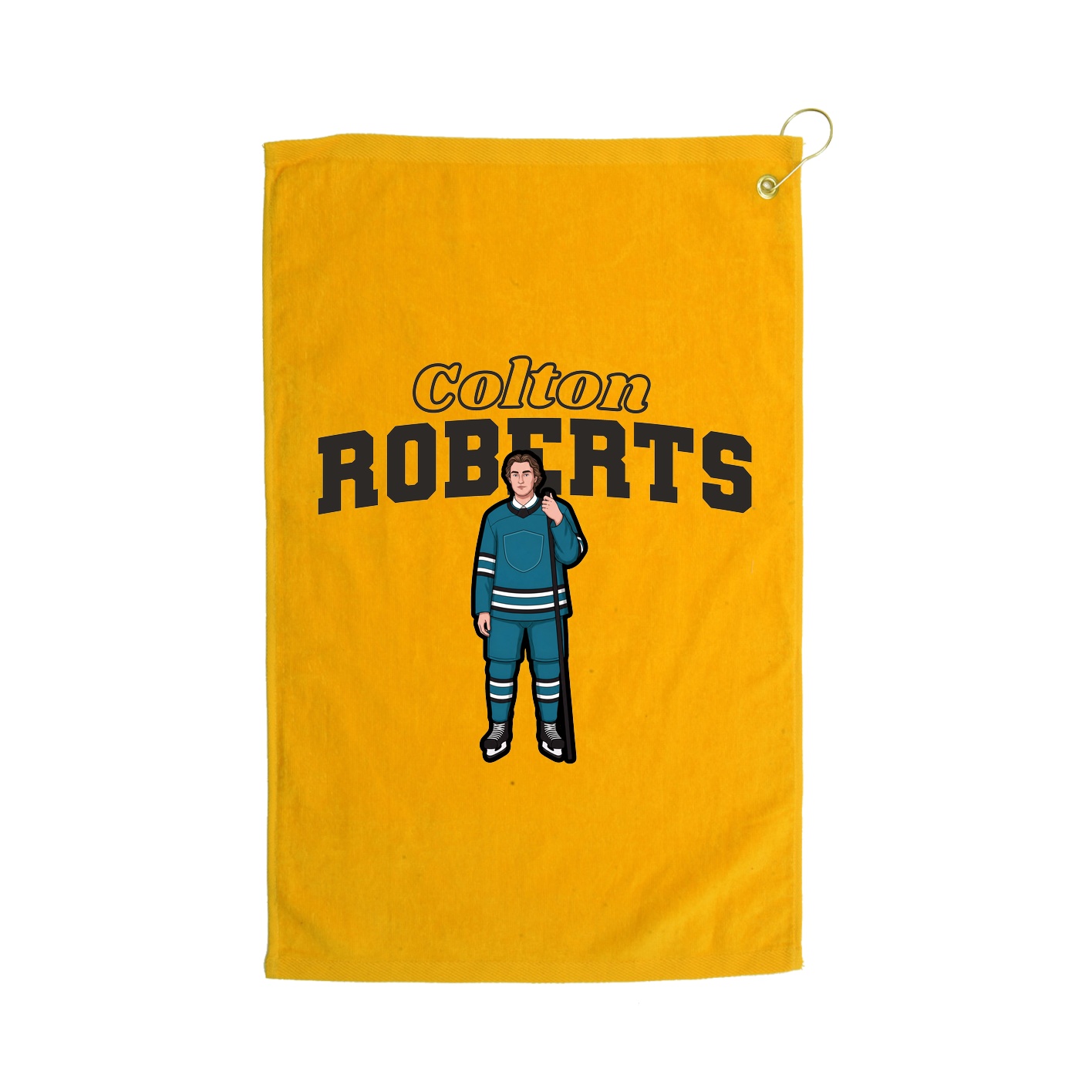 Golf Towel — Name Arch in Gold