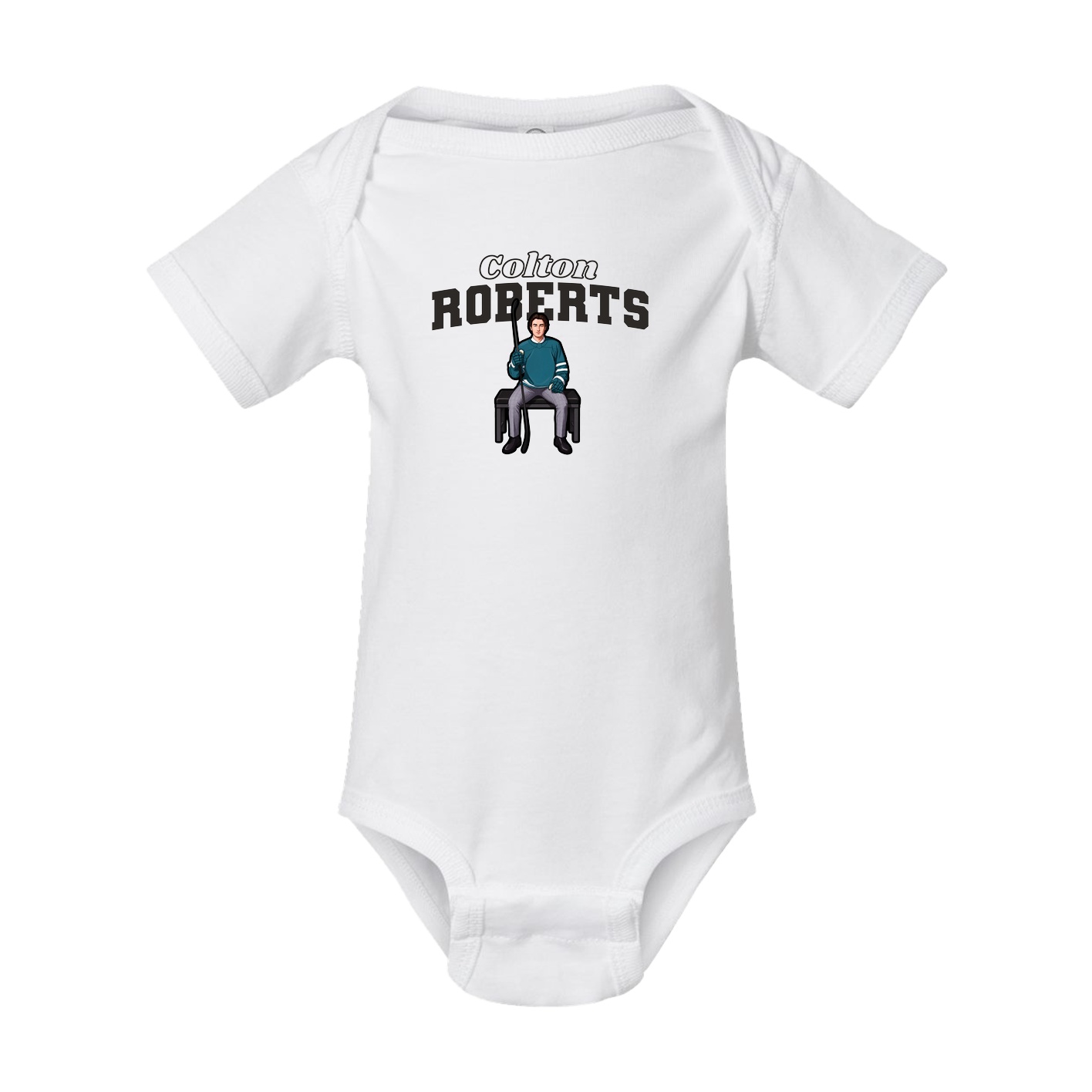 Baby Onesie — Name Arch in White