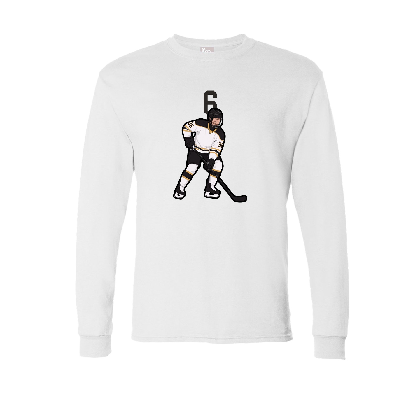 Long Sleeve Tee — Number Top in White