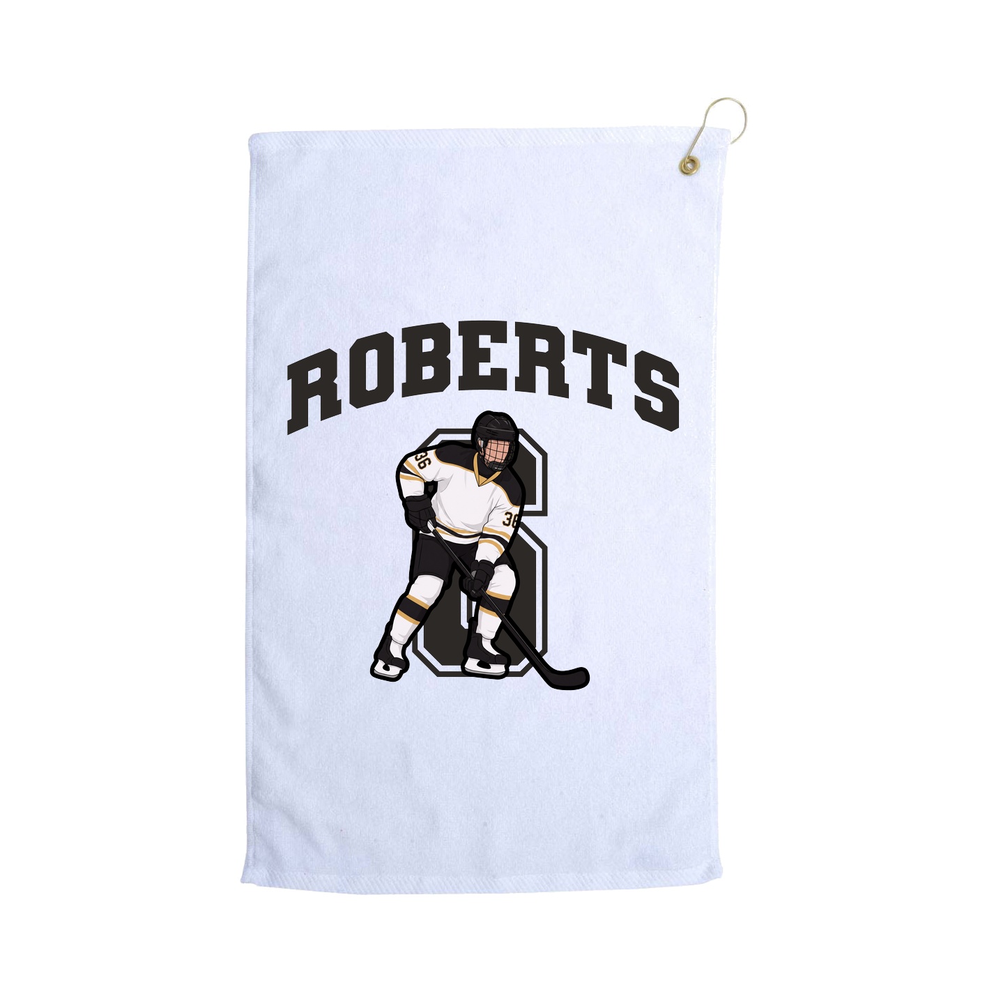 Golf Towel — Number in White
