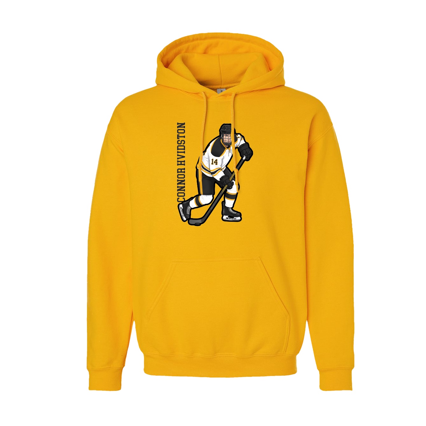 Youth Hoodie — Name Vertical in Gold