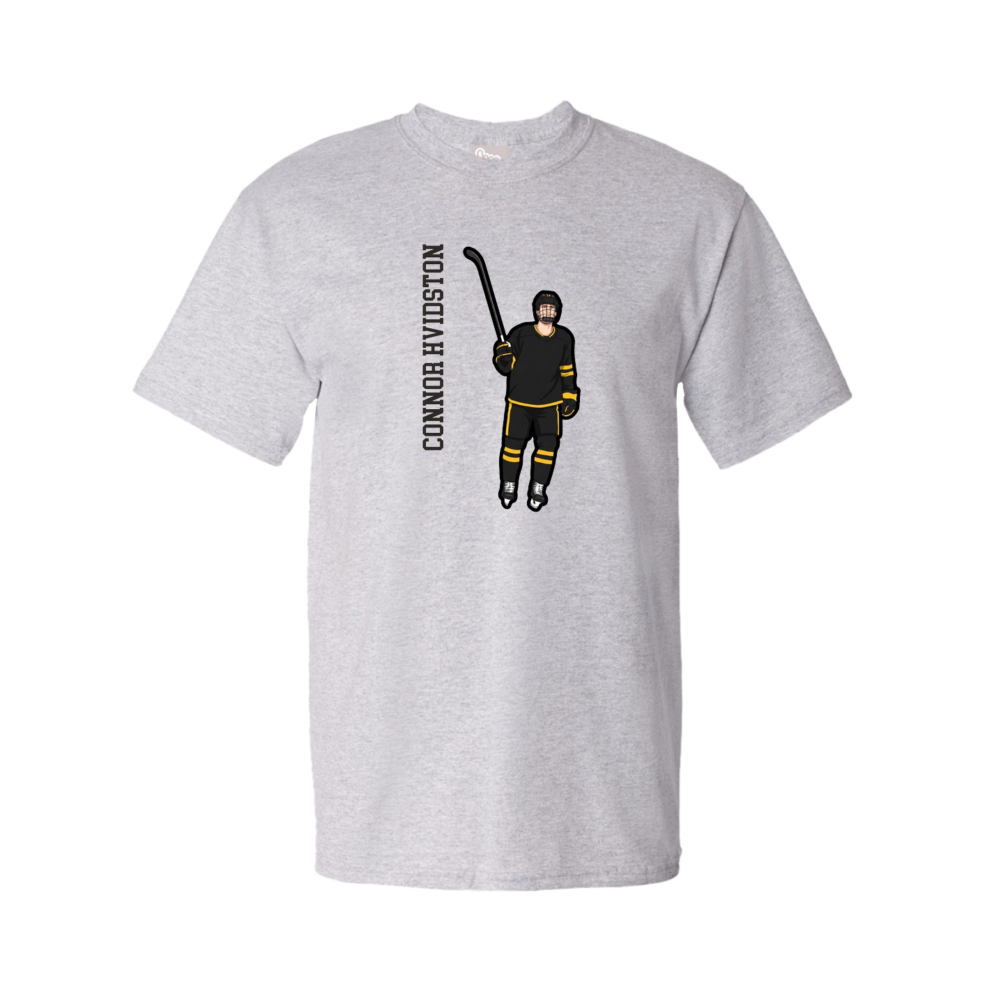 Youth Tee — Name Vertical in Grey