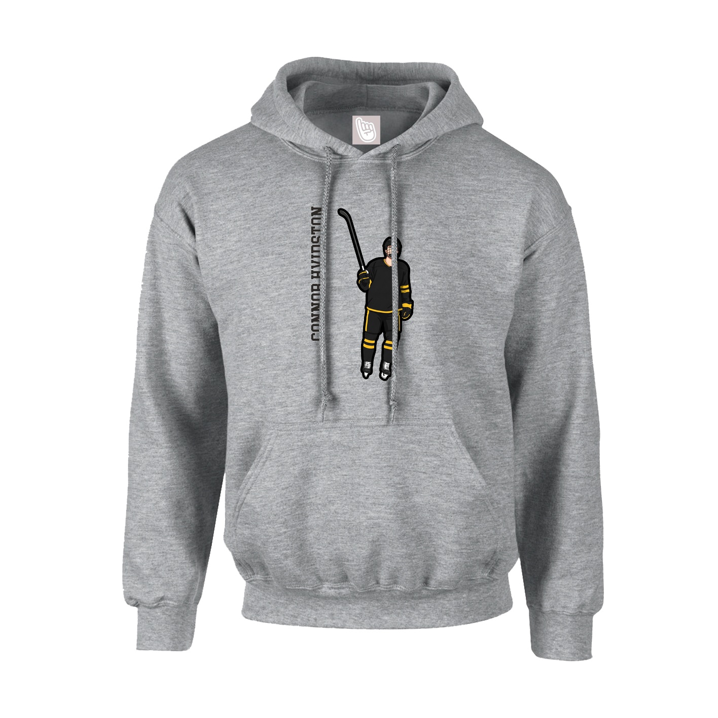 Hoodie — Name Vertical in Grey
