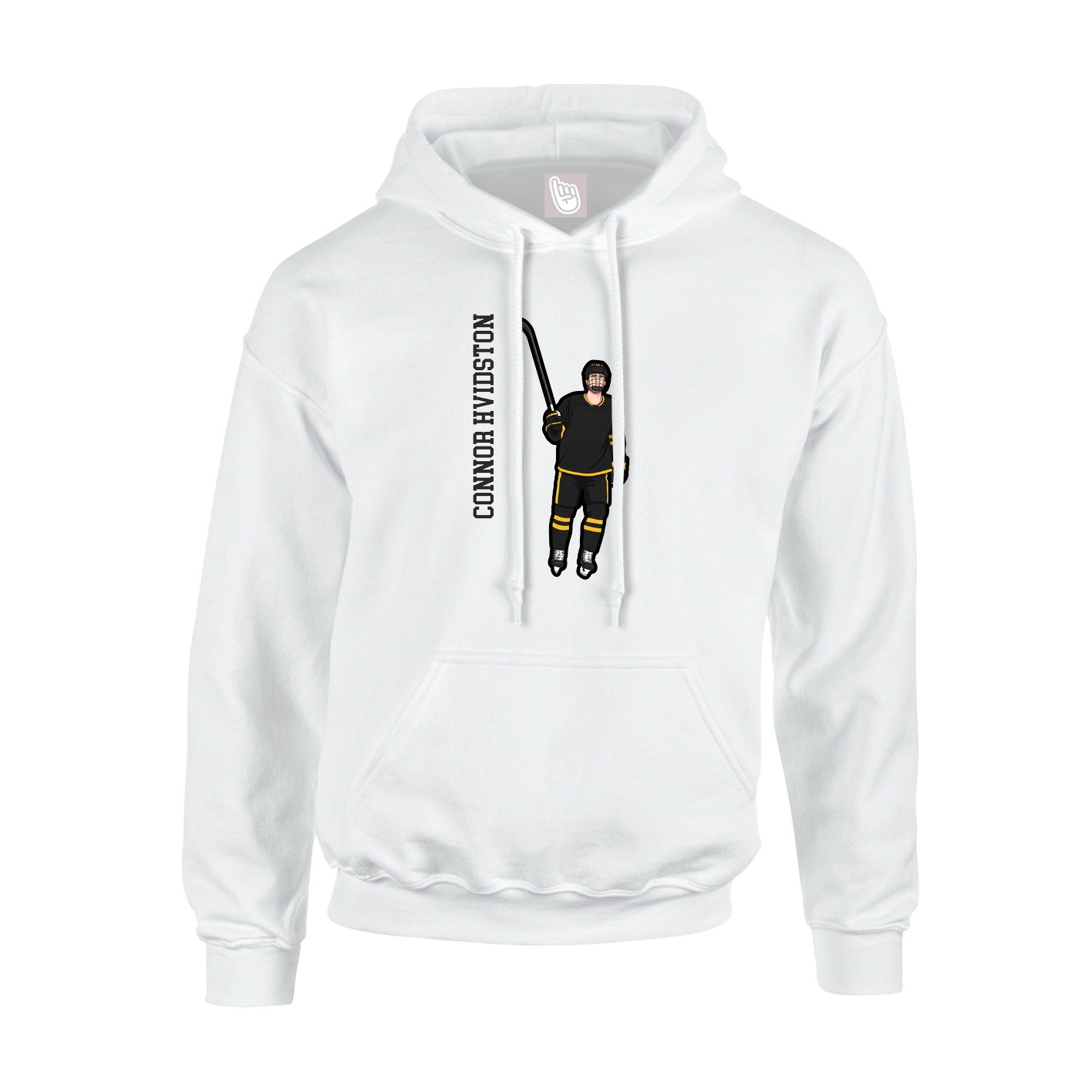 Youth Hoodie — Name Vertical in White