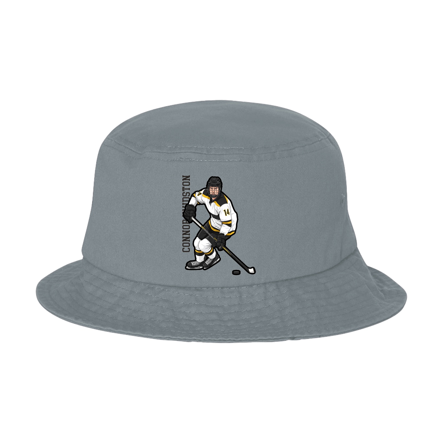Bucket Cap — Name Vertical in Grey