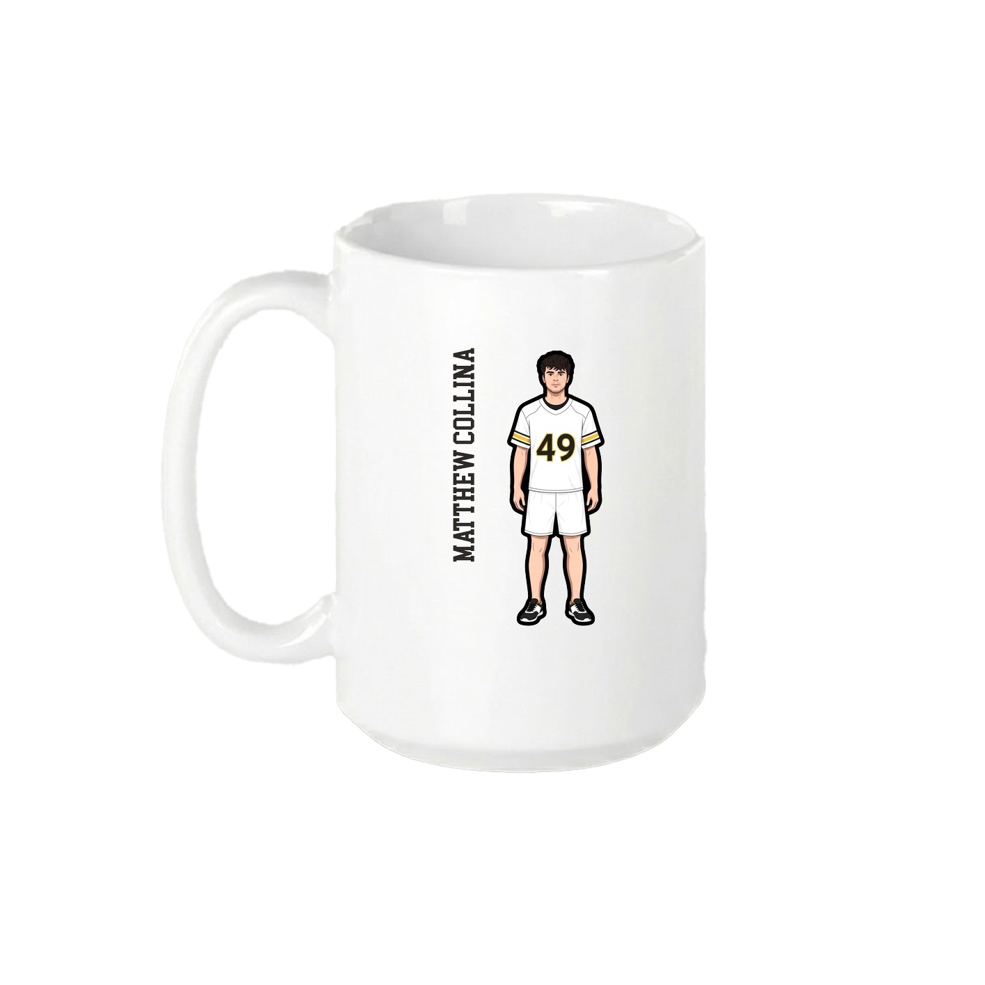 15oz Coffee Mug — Name Vertical in White