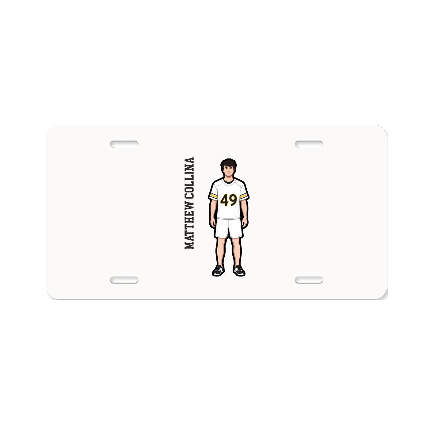 License Plate — Name Vertical in Classic