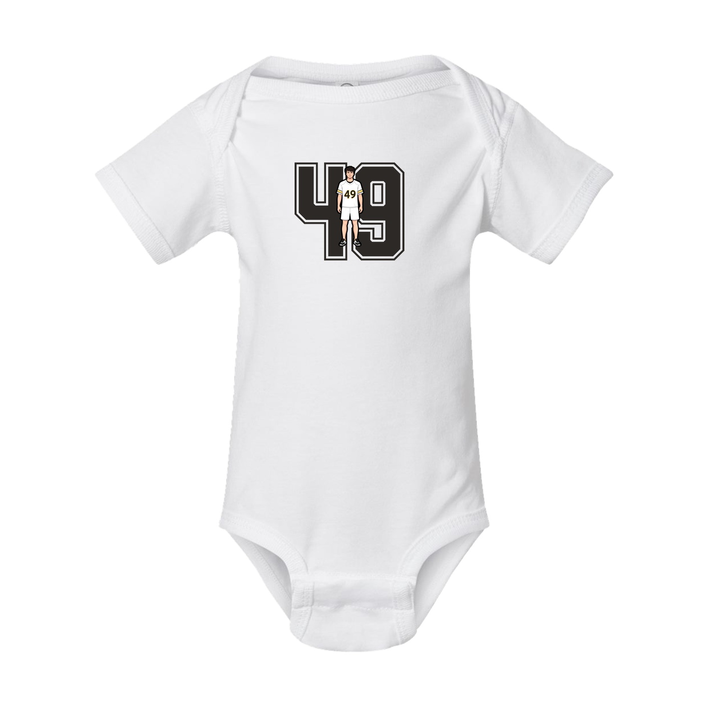 Baby Onesie — Number in White